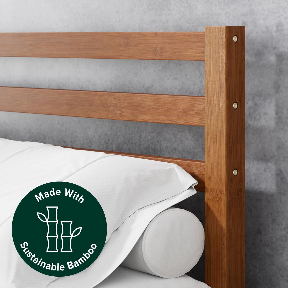 ZINUS Leah Bamboo Platform Bed Frame with Headboard, No Box Spring Needed, Wood Slat Support, Easy Assembly, Queen ZINUS