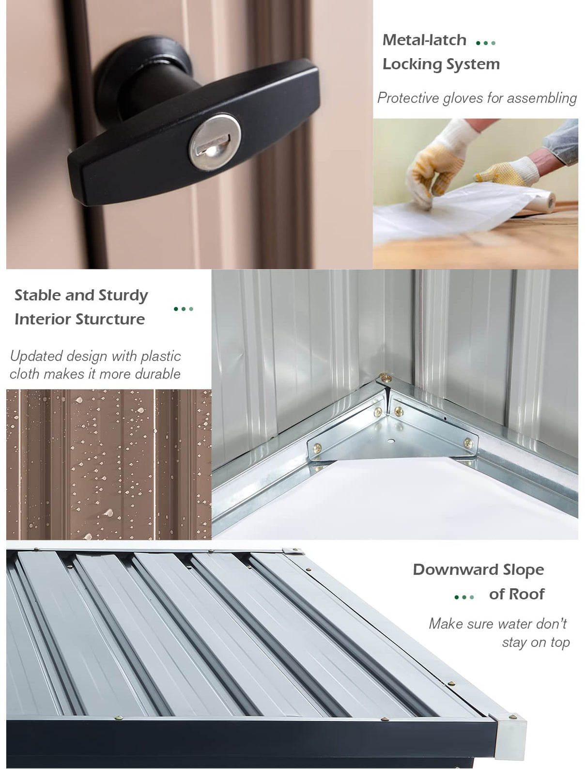 AECOJOY 6' x 4' Storage Shed, Metal Sheds & Outdoor Storage Clearance, Utility and Tool Garden Shed with Lockable Doors for Backyard, Patio, Outside Use AECOJOY