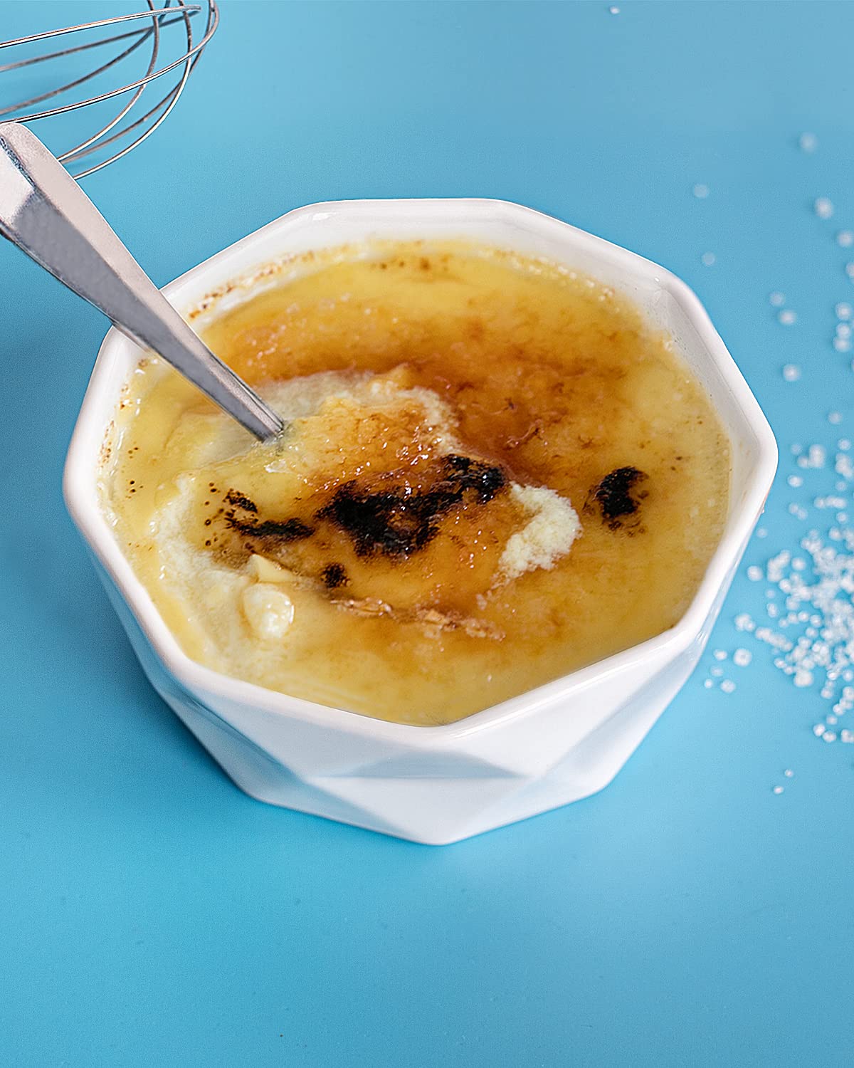 Ramekins 8 oz, Delling Creme Brulee Ramekins, Porcelain Ramekins Oven Safe, Geometric Style Ramekins for Baking Souffle, Ice Cream, Snack, Charcuterie Bowls, Set of 6, White DELLING