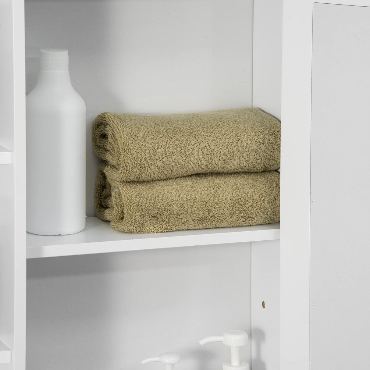 HOMCOM Bathroom Medicine Cabinet with Mirror, Bathroom Mirror Cabinet, Wall Mount Mirror Medicine Cabinet with Multiple Storage Shelves, White HOMCOM