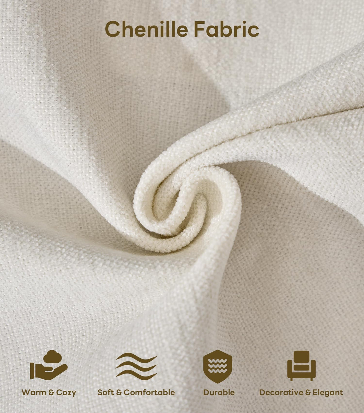 Tbfit 85" Convertible L Shaped Couch, Sectional Sofa for Living Room,Chenille Cloud Couch with Ottoman 4 Seat (Beige) Tbfit