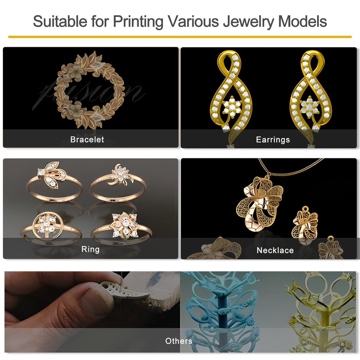 Reprapper Casting 3D Printer Resin, Castable 1kg 3D Printing, Easy to Print and Use, High Resolution 405nm Photopolymer 3D Resin for Jewelry, Bracelets and Metal Parts, Clear Yellow RepRapper