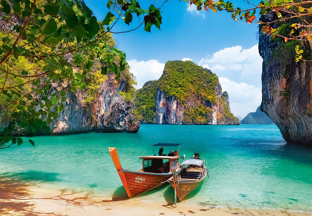 CASTORLAND 1000 Piece Jigsaw Puzzle, Ko Phi Phi Le, Thailand, Asia, Holiday Puzzle, touristic Place, Beach, Ocean Puzzle, Adult Puzzle, Castorland C-104154-2 Castorland