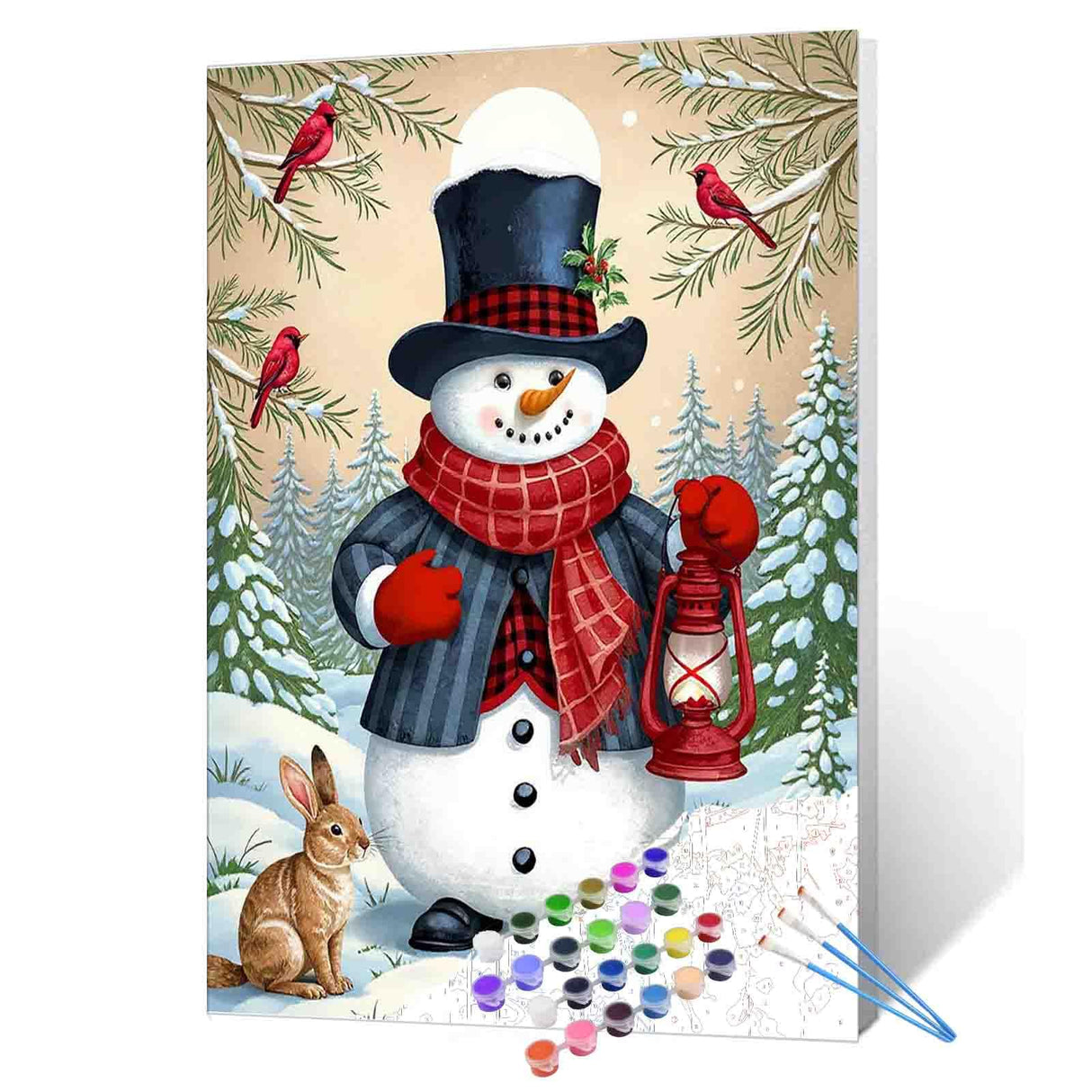 Tucocoo Retro Winter Snow Landscape Paint by Numbers for Adults Christmas Snowman Oil Acrylic Painting by Numbers Kits Xmas Paint by Numbers Home Decor Gifts Arts Crafts 16x20inch Frameless Tucocoo