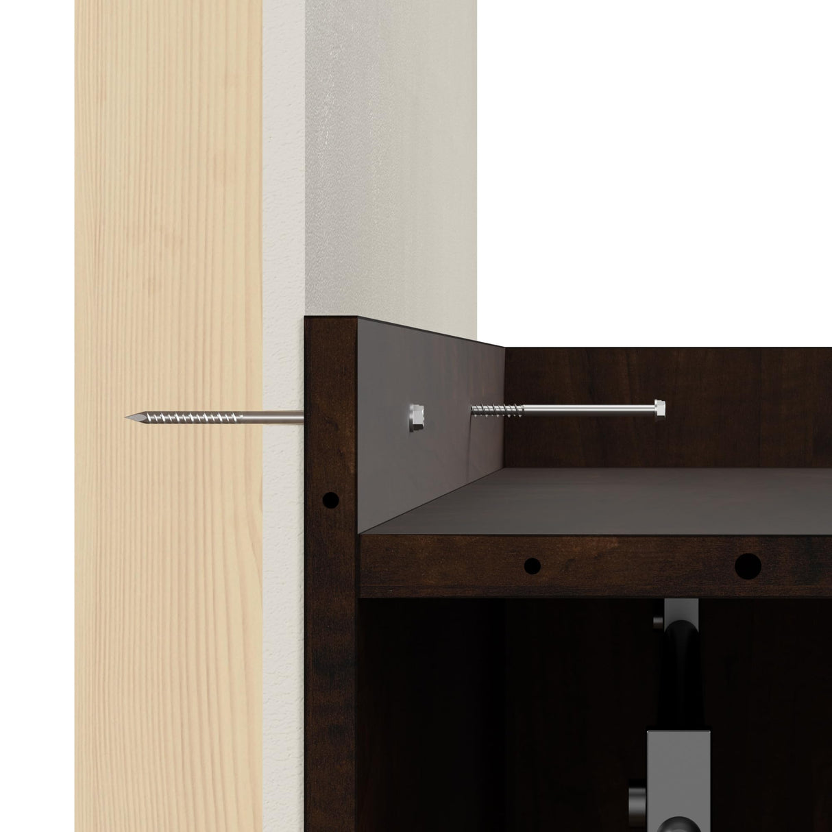 Bestar Pur Full Size Murphy Bed in Chocolate, 59-inch Space-Saving Sleeping Arrangement for Multipurpose Area, Bedroom, Guest Room, or Living Room Bestar