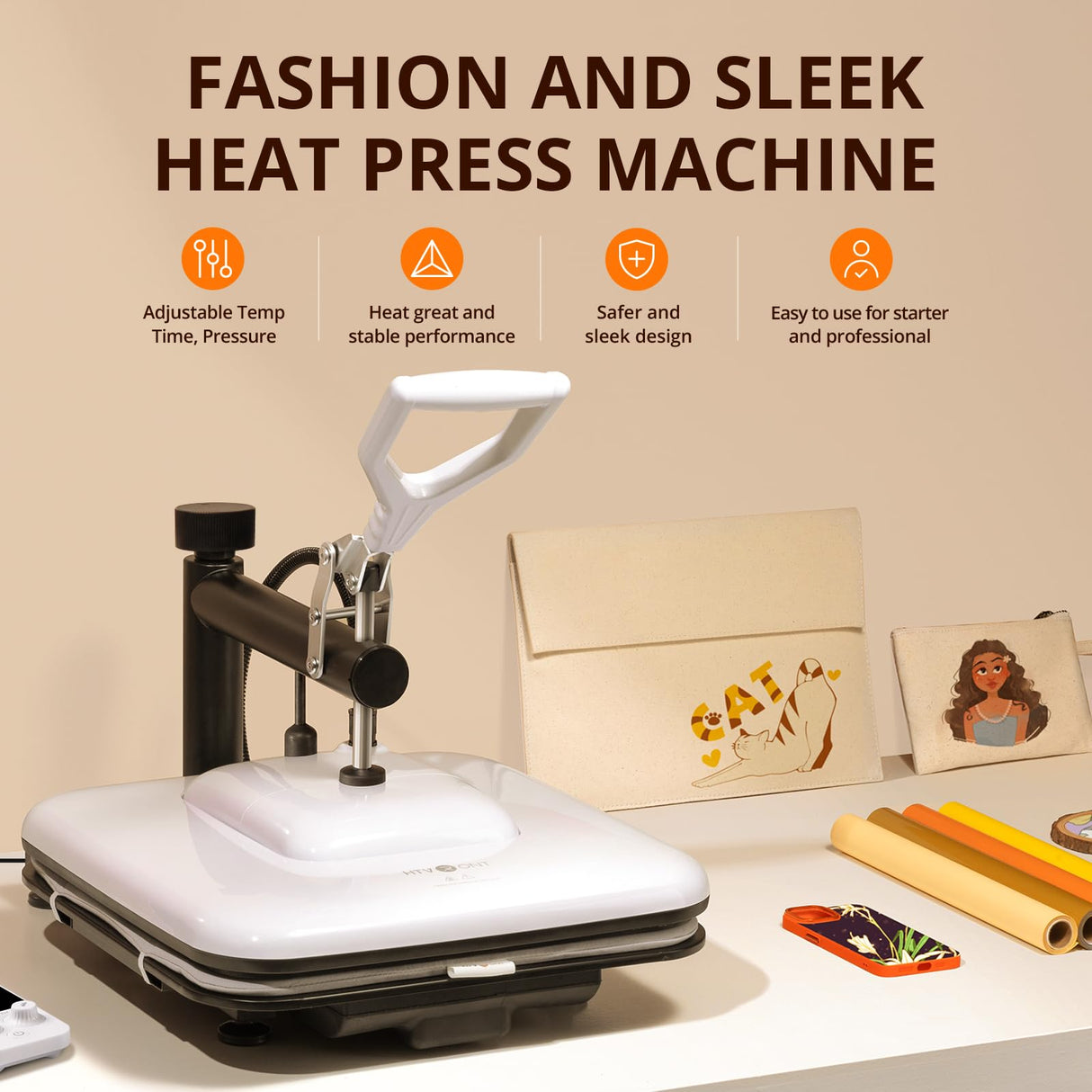 HTVRONT Heat Press Machine 15x15 - Swing Away Heat Press Machine for T Shirts - Professional Heat Press for Sublimation, Vinyl, Heat Transfer Projects, Heats Up Fast & Distribute Heat Evenly HTVRONT