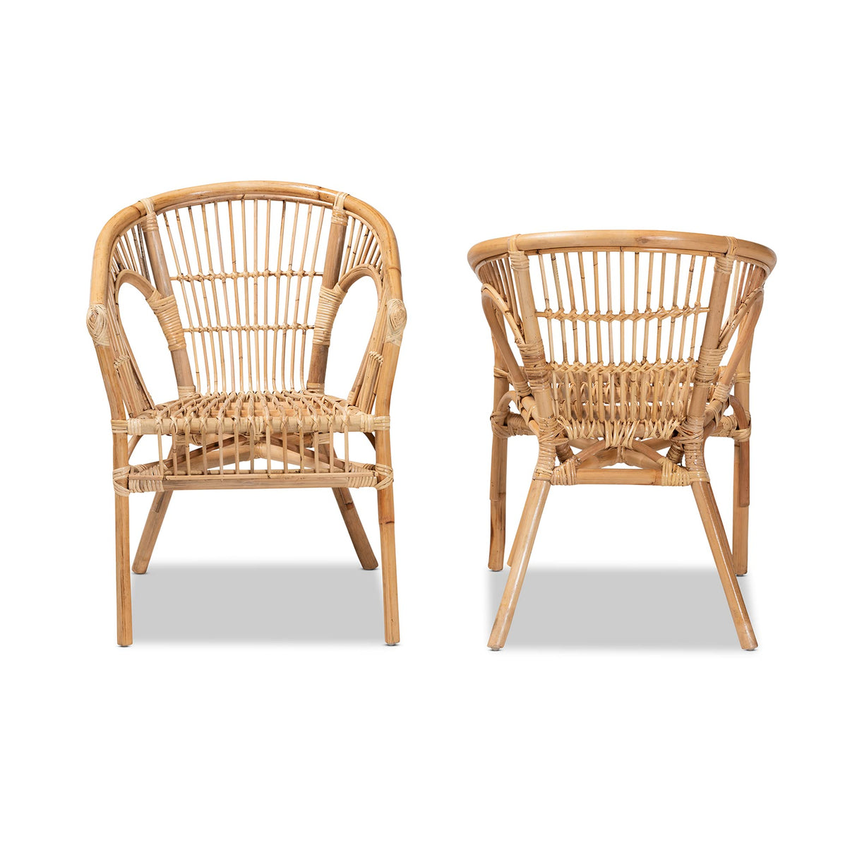 bali & pari Alleta Natural Rattan Dining Chair, 2-Piece Set bali & pari