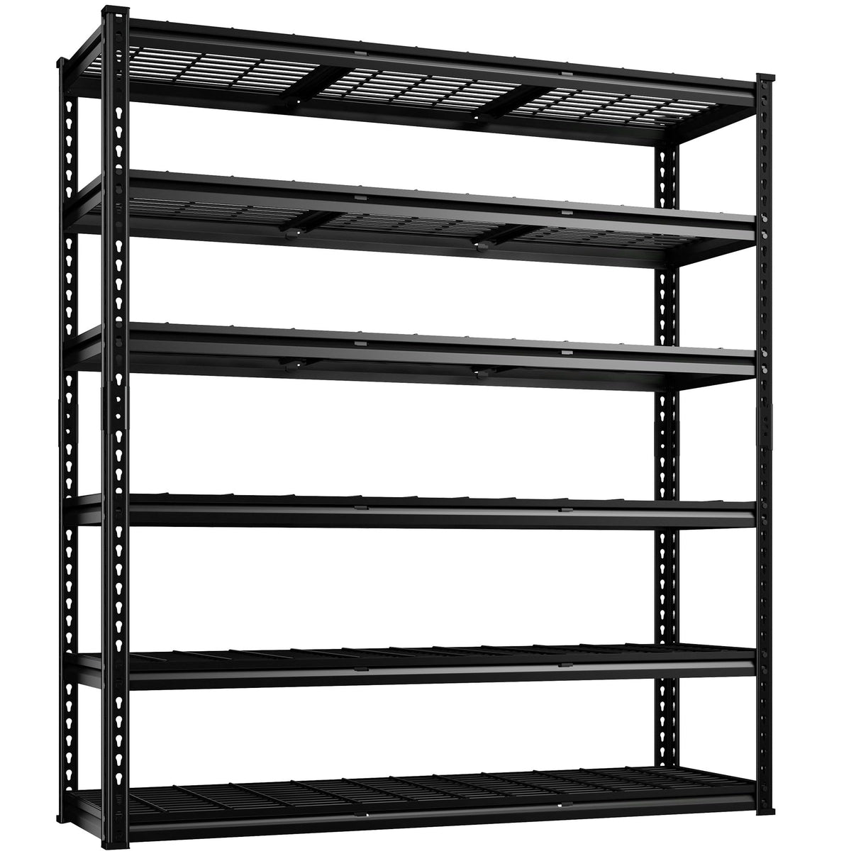REIBII 48" W Storage Shelves, 6 Tire Garage Shelving Units Loads 3300LBS, Adjustable Garage Shelving Heavy Duty for Metal Shelves for Basement, Pantry, Warehouse, 48" W x 78" H x 18" D REIBII