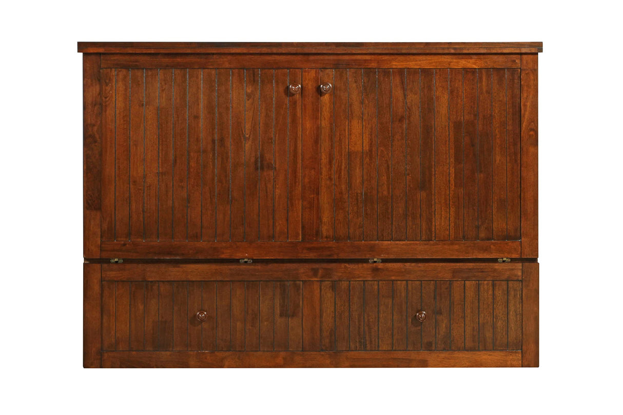 Mega Solutions Murphybedz Tuscany Murphy Cabinet Chest Bed with Charging Station 6 Inch, Queen (Tobacco) Mega Solutions