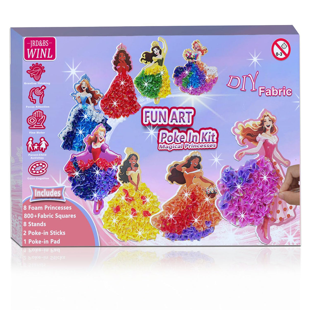 skyenchant Princess Poke in Art Kit - Magical Dress-Up Crafts, Creative Fun Activity for Girls, Best Birthday Gift for Ages 4-9 Years Old(8cpcs) (Princess-8) skyenchant