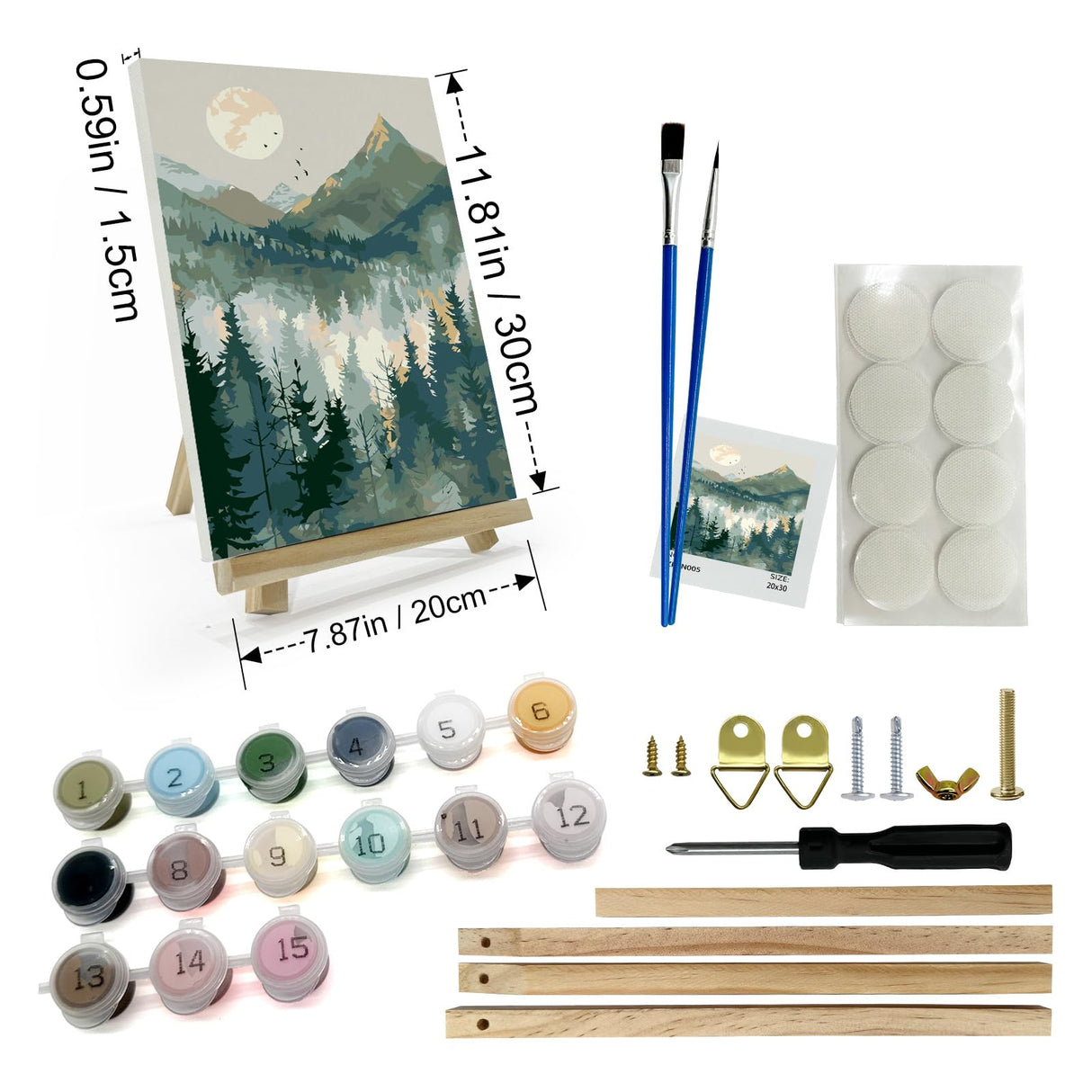 JOOZ Mountain Paint by Number for Adults, Paint by Numbers Kit for Adults with Frame, DIY Mountain Landscape Paint by Number Kits Framed Canvas, Oil Painting Kit for Home Wall Decor 8 x 12 Inch JOOZ