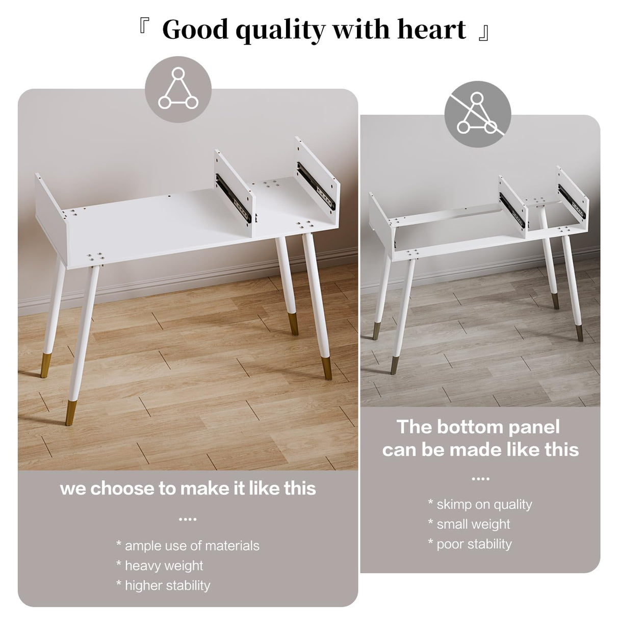 Chrangmay White,Vanity Desk with Mirror and Lights,Small Makeup Vanity with 2 Spacious Drawers,Modern Makeup Table with Adjustable Cabinet for Bedroom,Makeup Room,Writing Desk,Cheap Chrangmay