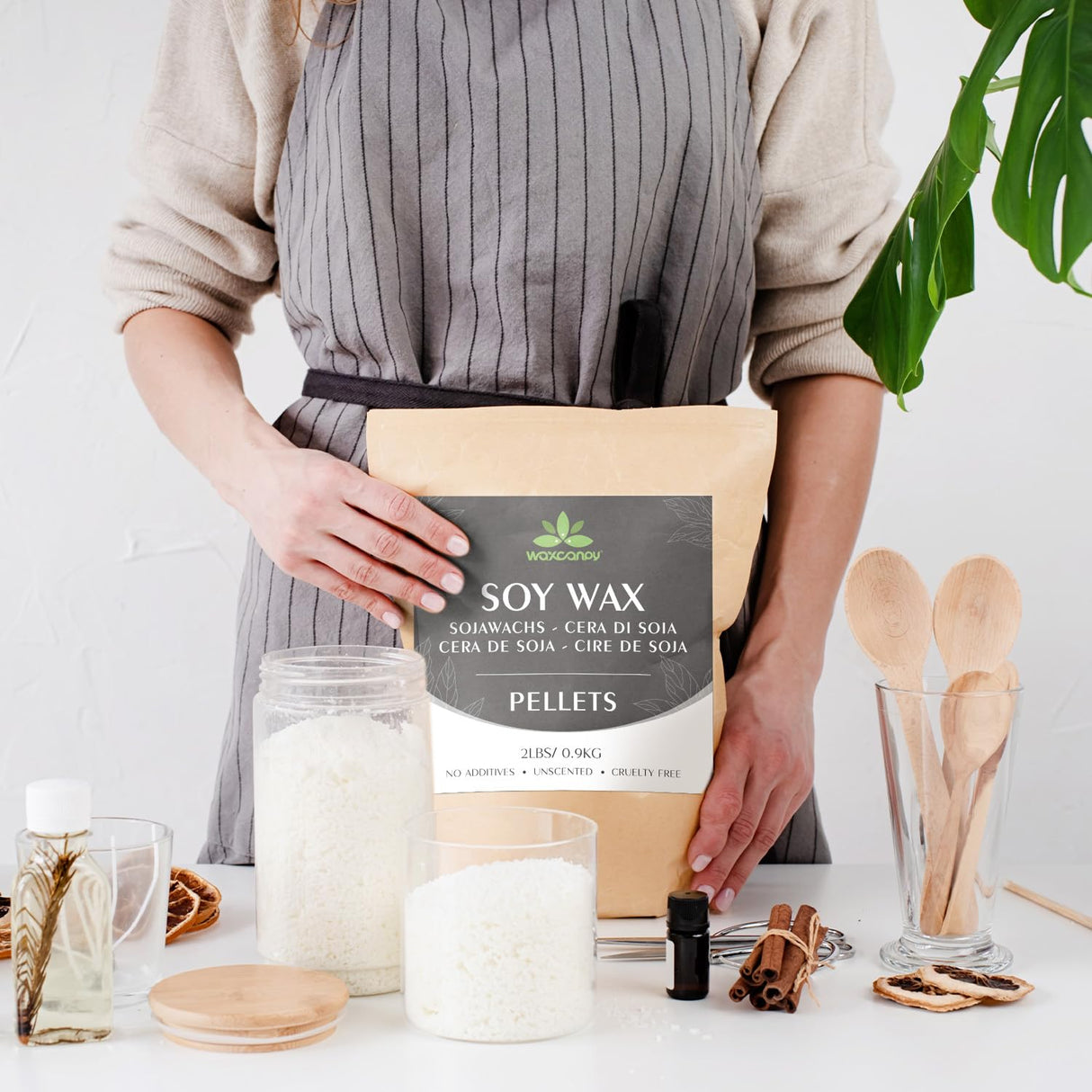 Soy Wax, Waxcanpy Natural Candle Wax, Organic Soy Wax for Candle Making from Farm, No Additives, Harmless and Pure (5lb) Waxcanpy