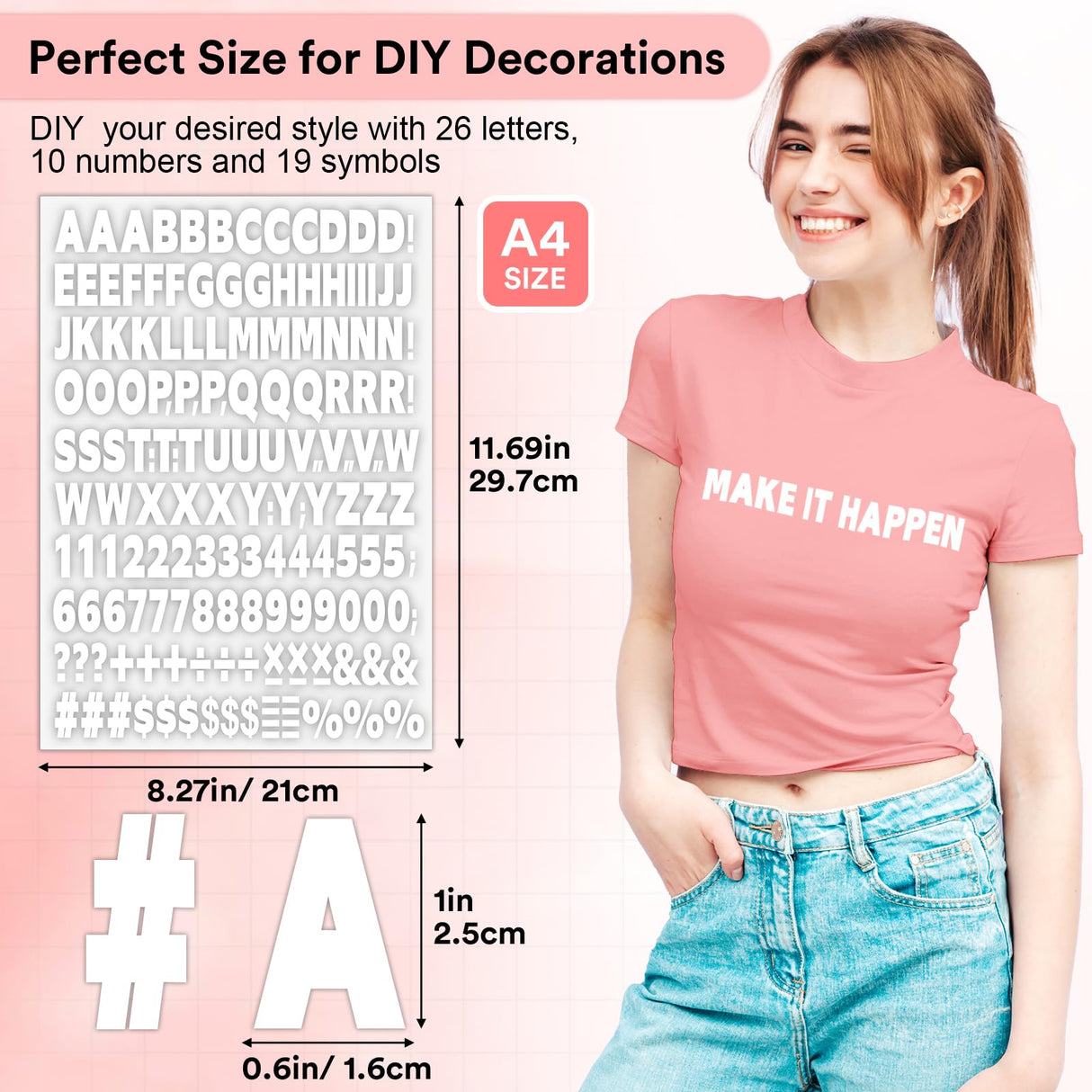 10 Sheets 1660 Pieces Iron on Letters and Numbers for Clothing, 1 Inch White Iron on Vinyl Letters with A-Z Heat Transfer Letters 0-9 Iron on Numbers PU Alphabet Sticker for T-Shirt Printing DIY Craft Comkrivy