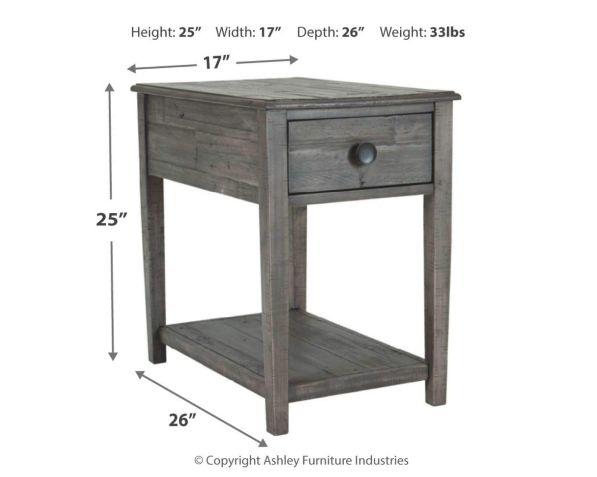 Signature Design by Ashley Borlofield Farmhouse Rectangular End Table with Drawer, Gray Signature Design by Ashley