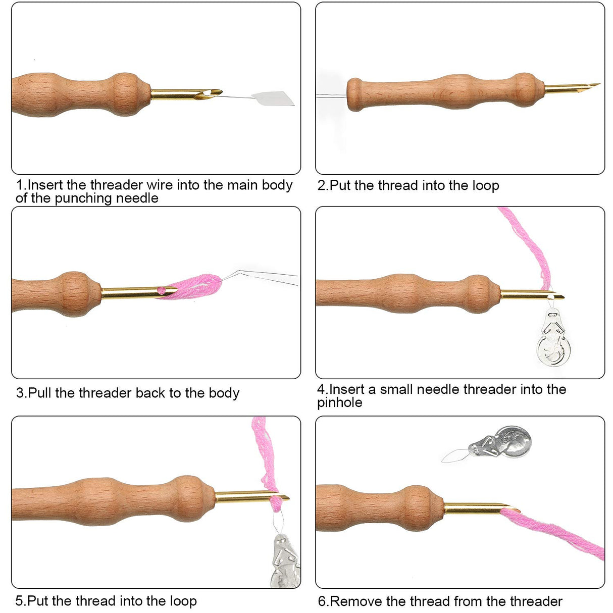 WILLBOND 17 Pcs Punch Needle Kit Adjustable Punch Needle Tool Include Wooden Handle Embroidery Pen Cloth Large Eye Sewing Needles for Beginners Adults DIY Craft Gifts(Blue, Sky Blue) WILLBOND