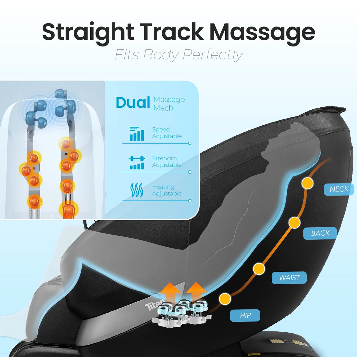 Titan Axiom LE l Dual Massage Mechanism l Full Body Massage Chair l Intelligent Voice Control l 45°C Heating Therapy l Zero Gravity Reclining l Space Saving l Bluetooth Speakers (Taupe) Titan