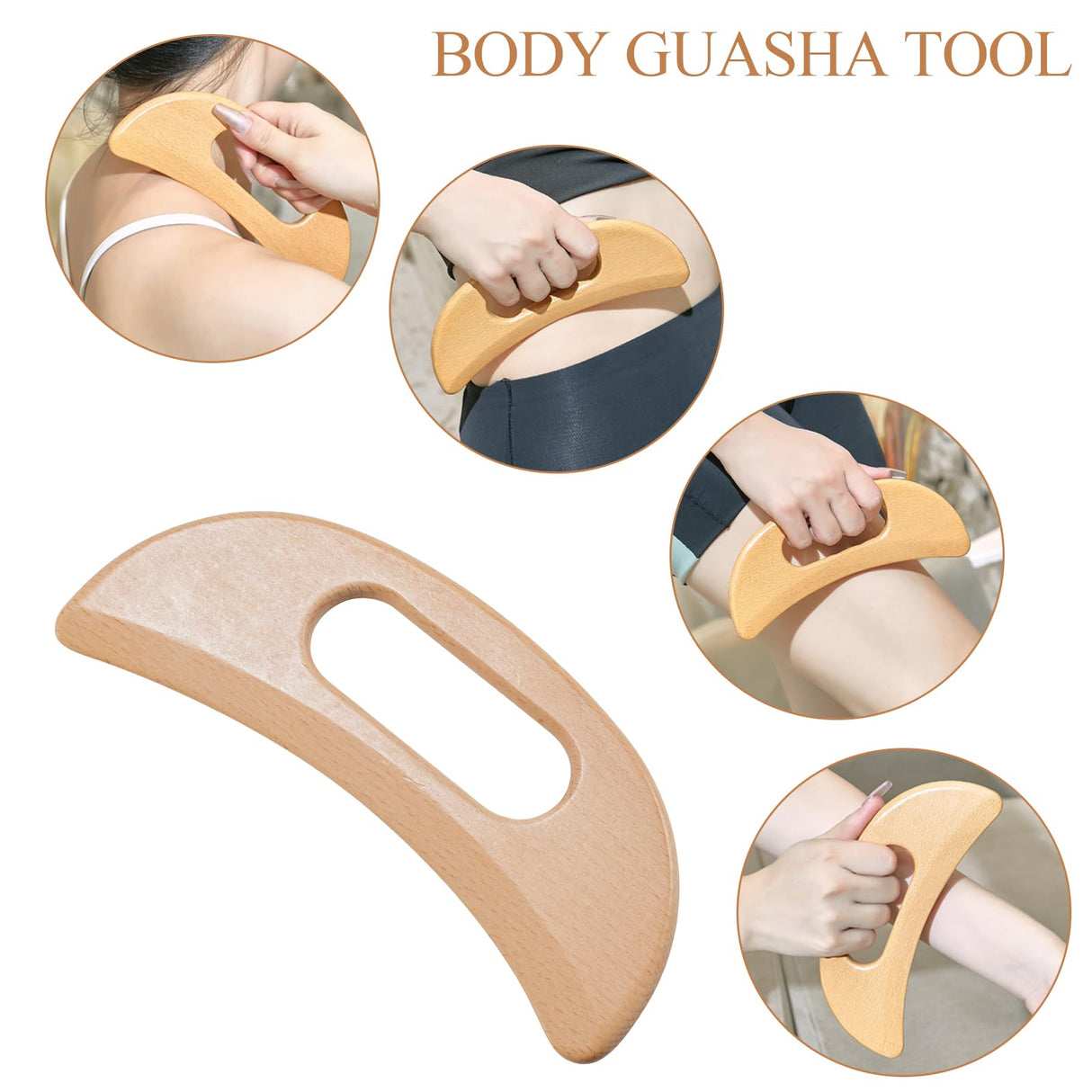 5-in-1 Wood Therapy Massage Tools Lymphatic Drainage Massager for Muscle Pain Relief | Maderoterapia Kit Body Sculpting Tools for Anti-Cellulite, Body Shaping Xokocli