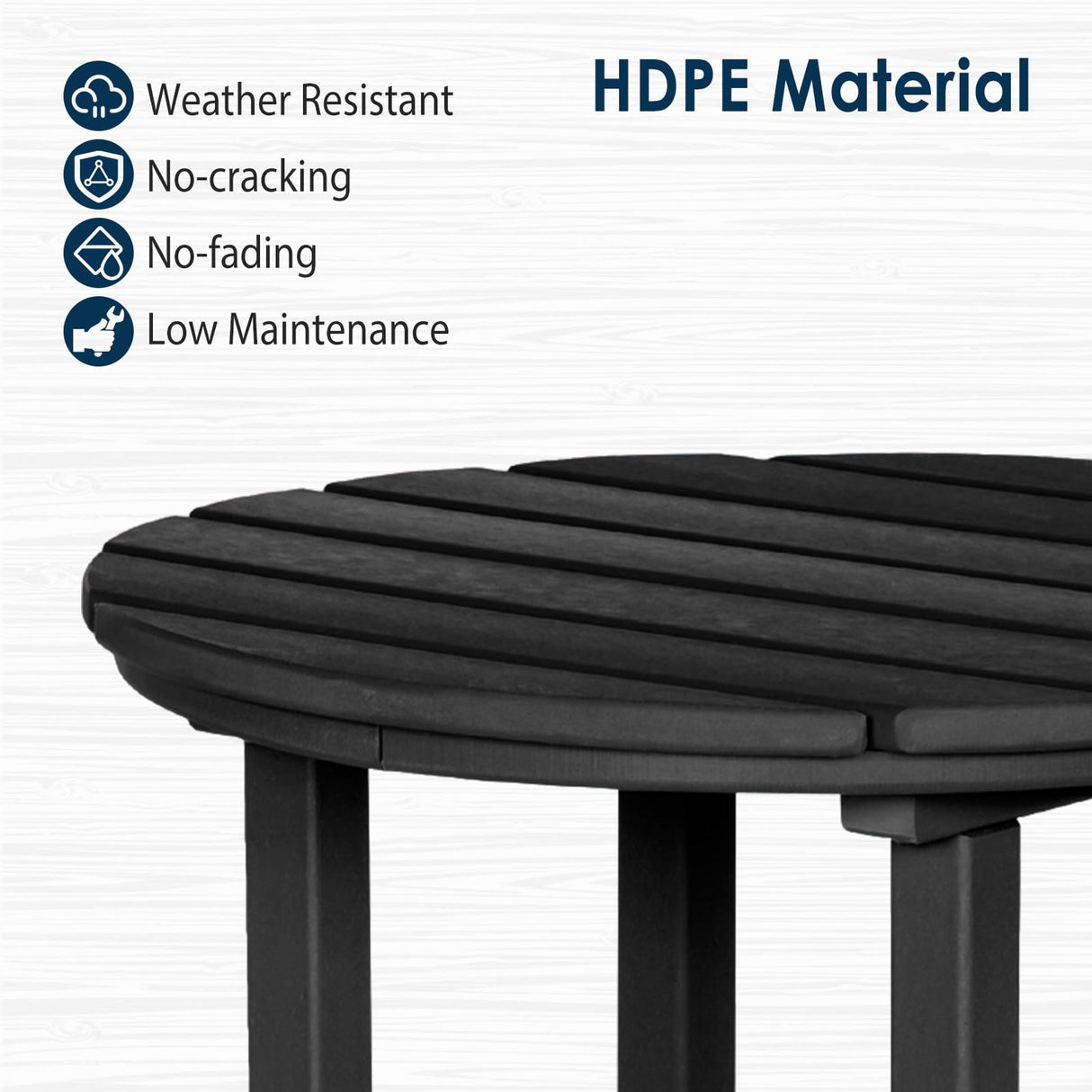 nalone 40" Outdoor Bar Table, All Weather HDPE Bar Height Patio Table Counter Round Patio Cocktail Bar Tables, Tall Bistro Pub Table for Deck, Porch, Backyard, Garden nalone