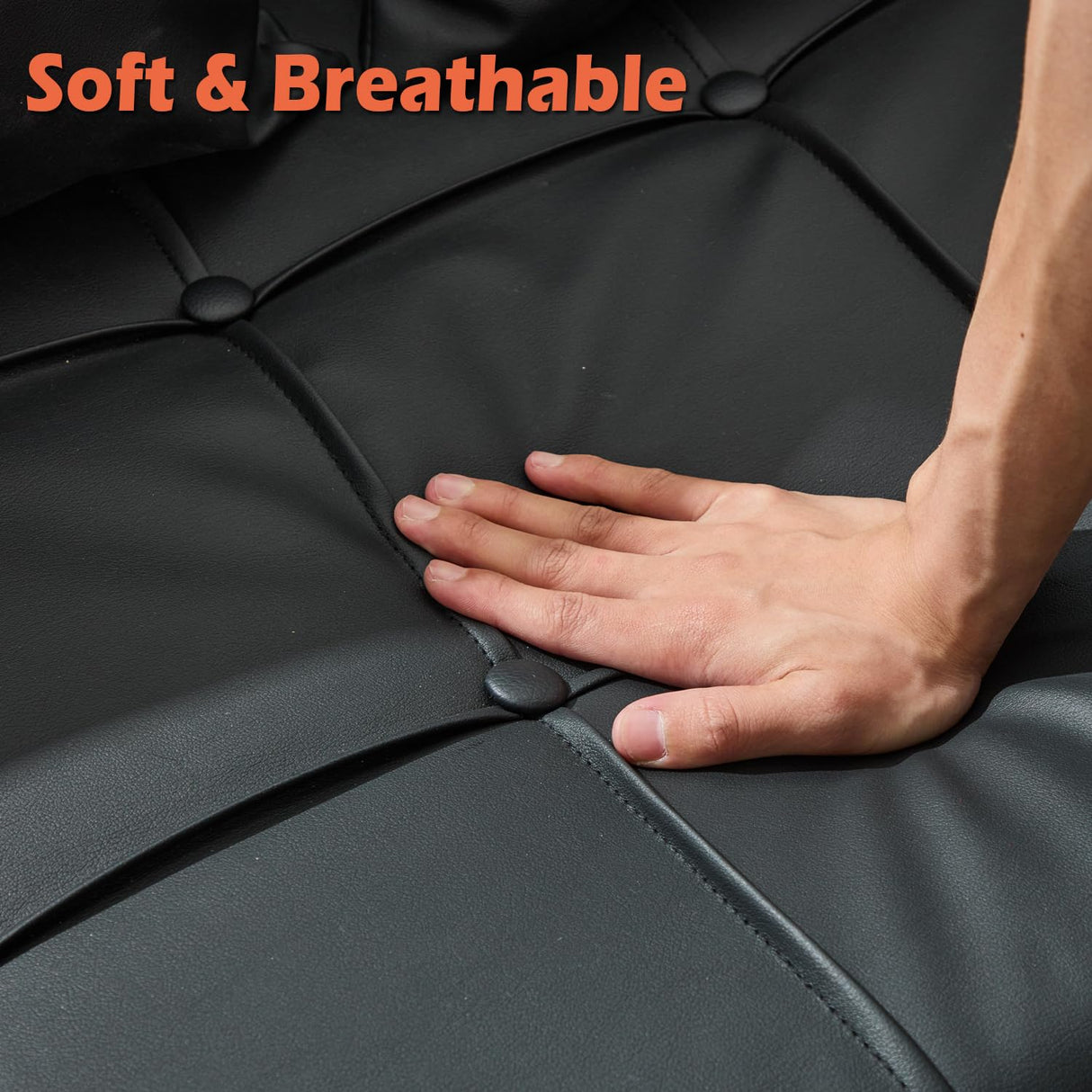 LINLUX 60" W Black Leather Couch with Storage, Loveseat Sofa Couches for Living Room, Bedroom, Office, Dorm, Comfy Cushion, 2 USB Charging Ports LINLUX