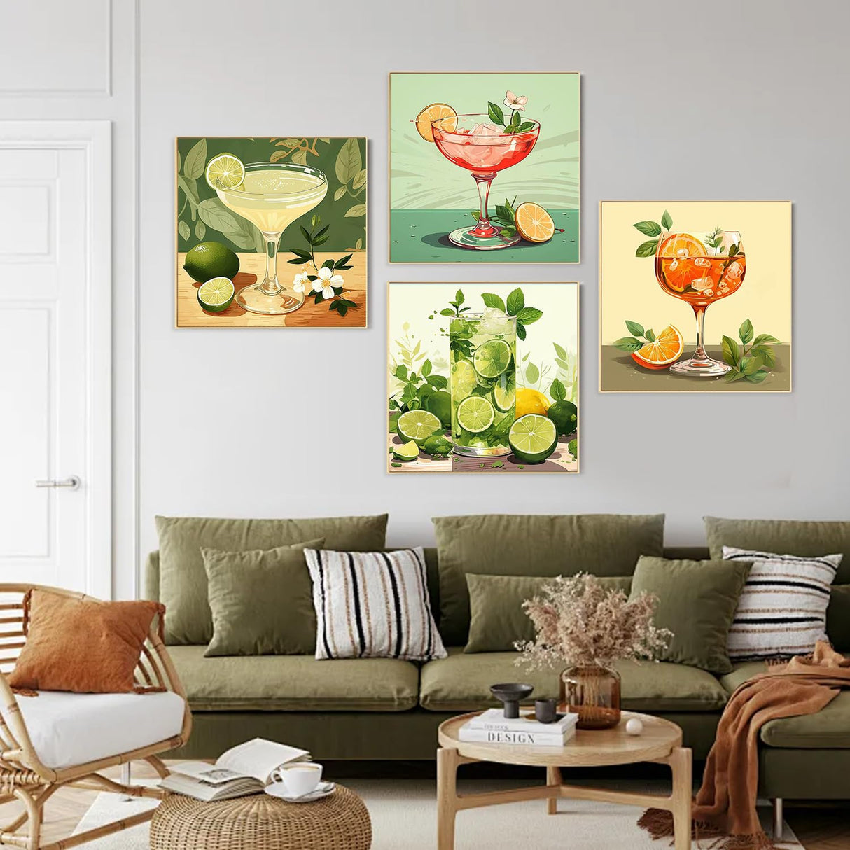 Diamond Art Kits for Adults Beginner, 4 Pack Cocktail DIY Modern Diamond Painting Kits 5D Diamond Dots Gem Art Crafts with Tools,Round Full Drill Funny Crafts for Home Wall Decor&Gift-8x8inch Fairyland JinWenn