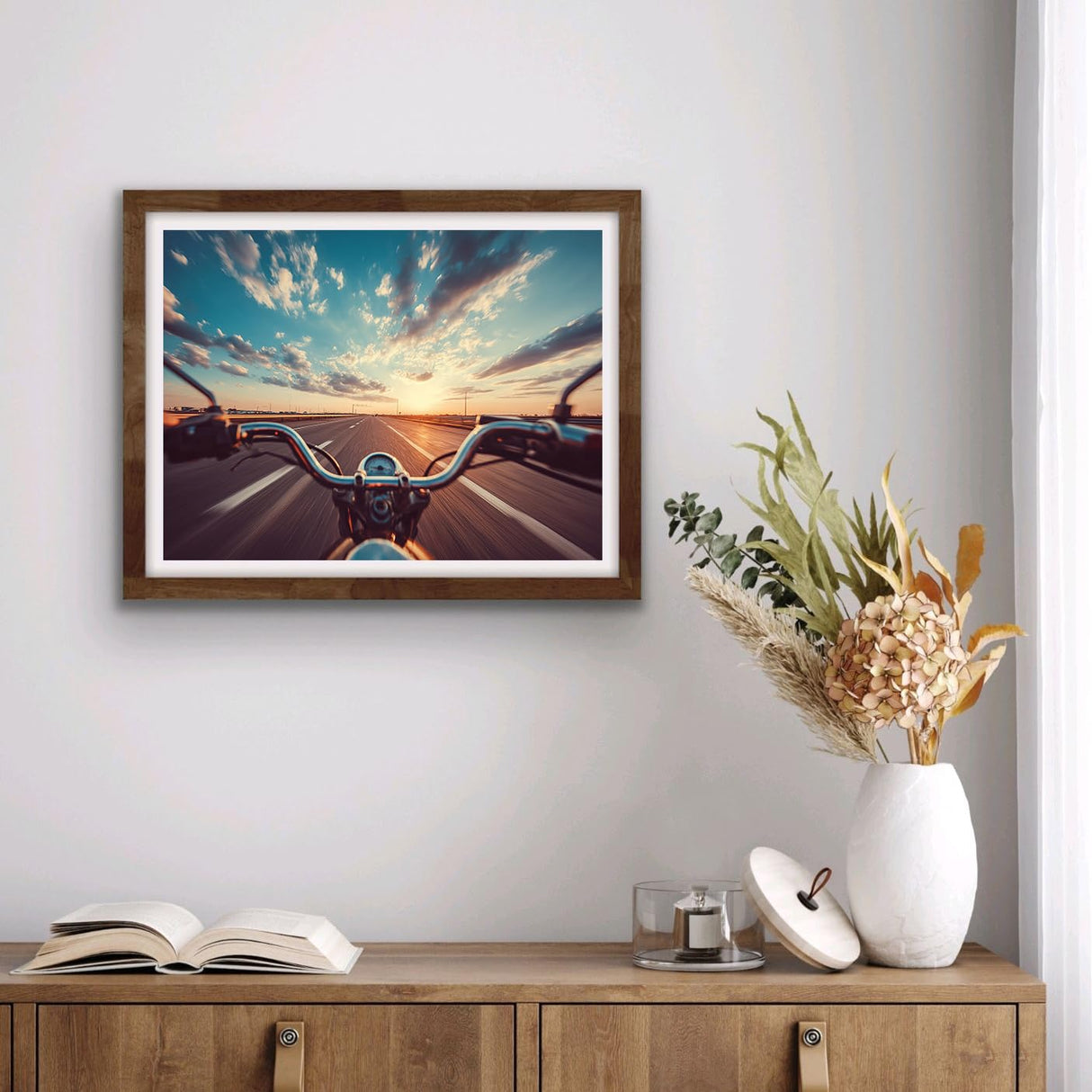 CDYCNXZ Motorcycle Rider Diamond Art Painting Kits for Adults Beginners, Motorcycle in The Sunset 5D Full Drill Diamond Dots Crafts for Home Wall Decor Gift 12x16 inch CDYCNXZ