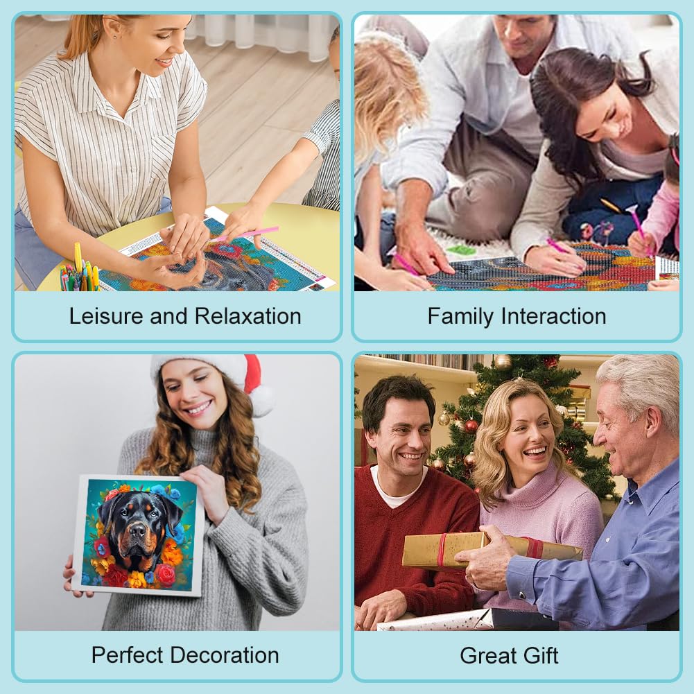 WSLWXSHM Diamond Painting Kits for Adults Dog, Round Full Drill Diamond Art Kits, 5D DIY Paint with Diamonds Crafts for Home Wall Decoration Gifts 12×12Inch, Animal WSLWXSHM