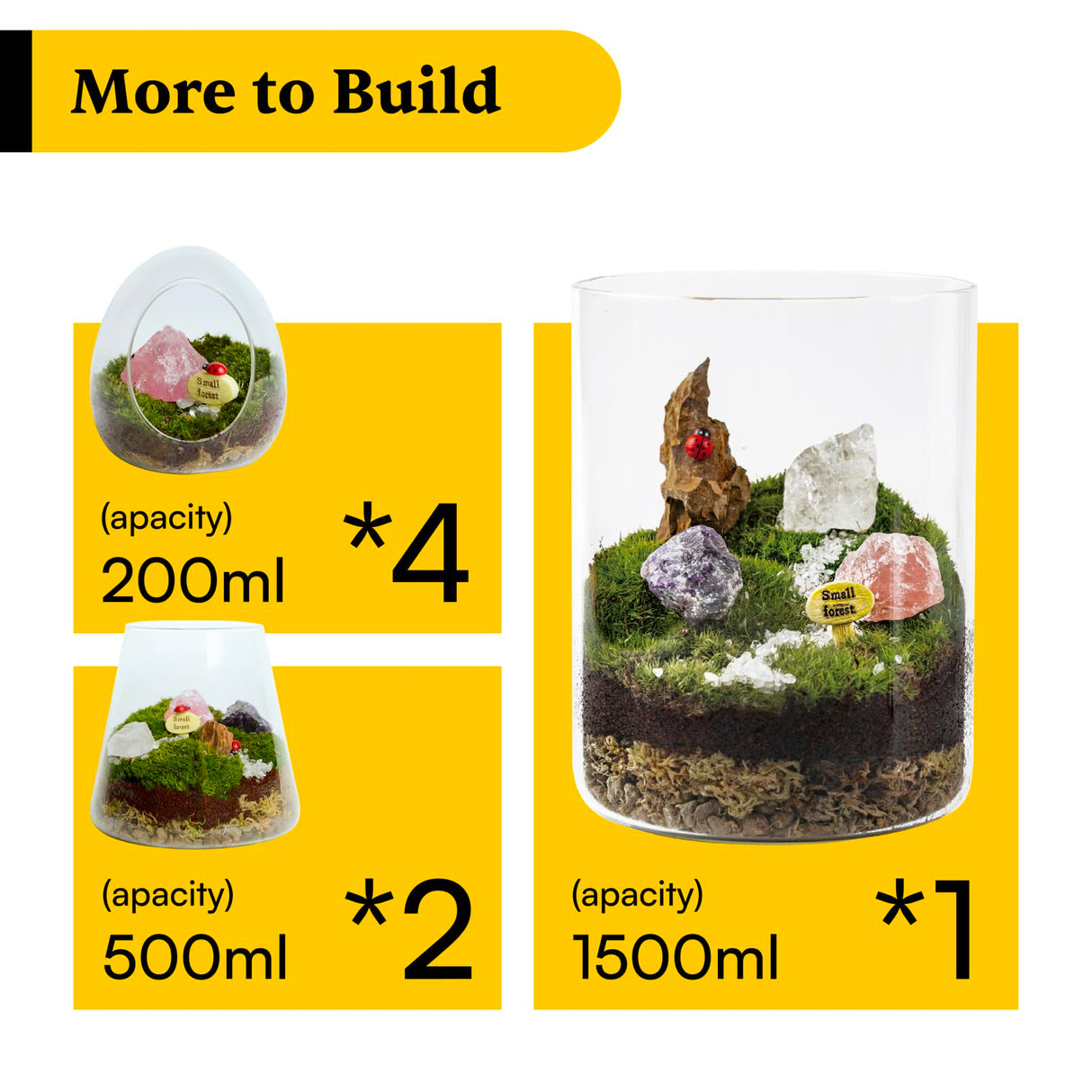 DIY Crystal Terrarium Kit– All-in-One Starter Kit with Moss, Pumice, Crystals, Coconut Coir, Gardening Tools & Decor | Healing Gift for Stress Relief | Plants & Crystal Lovers | Desk & Office Decor Terra Tales