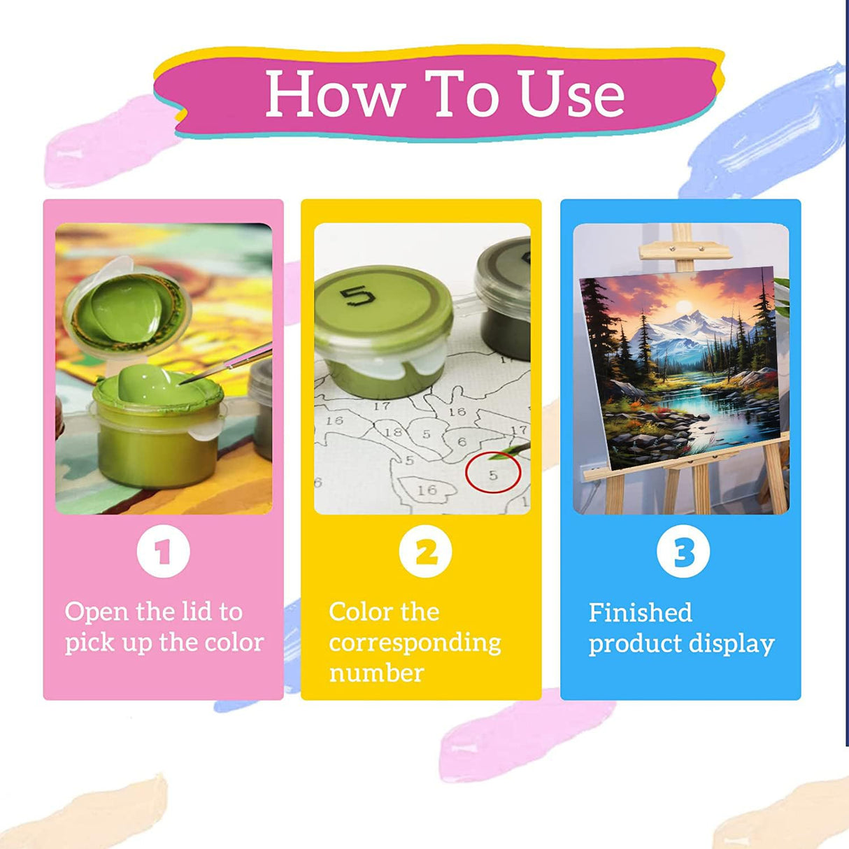 xackcme Mountain Paint by Numbers for Adults - Scenery Paint by Number on Canvas Without Frame, DIY Oil Painting for Gift Home Wall Decor (16x20 inch) xackcme