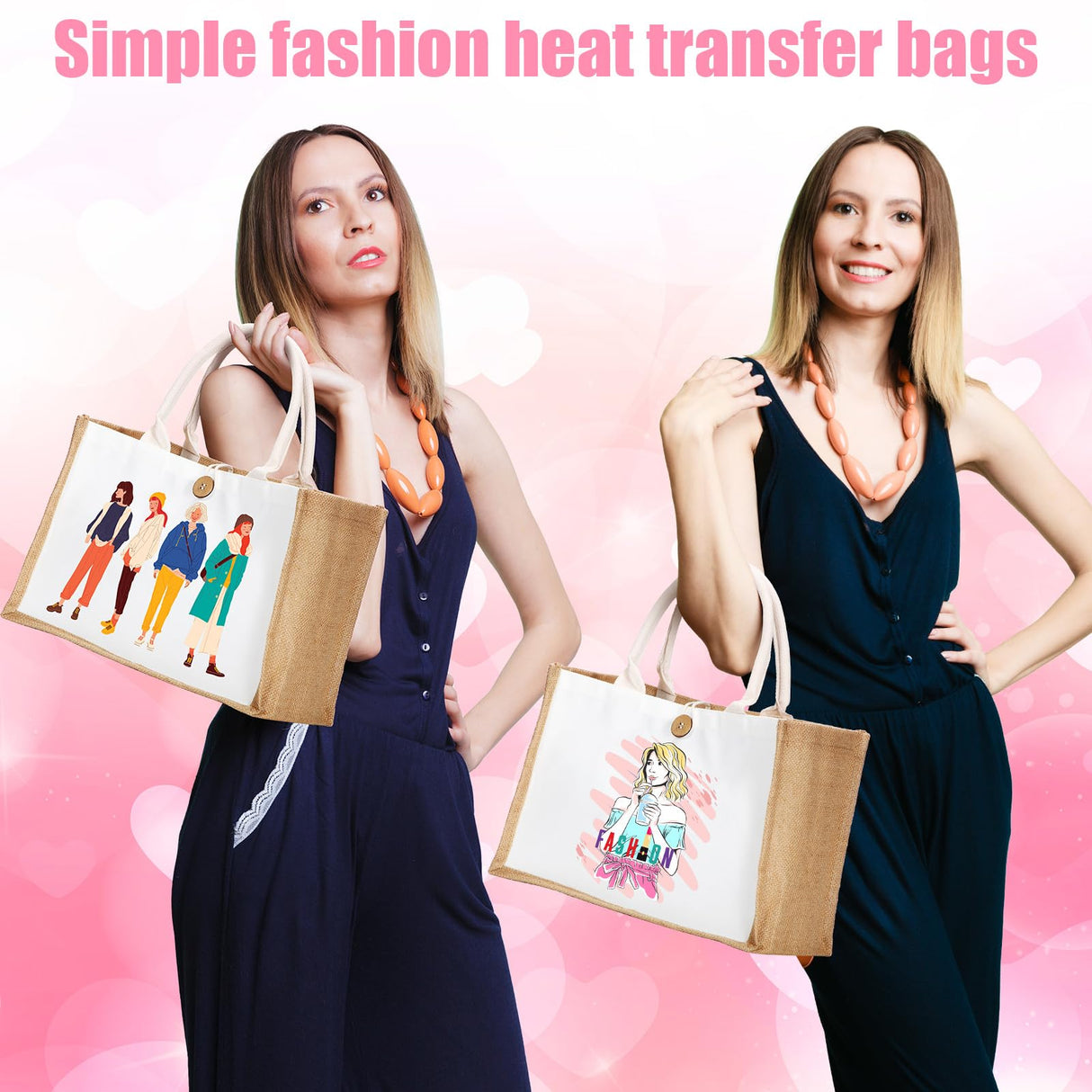 Sweetude 18 Pcs Sublimation Jute Tote Bag Burlap Beach Bag with Handles Reusable Blank DIY Canvas Gift Bag for Bridesmaid(Yellow) Sweetude