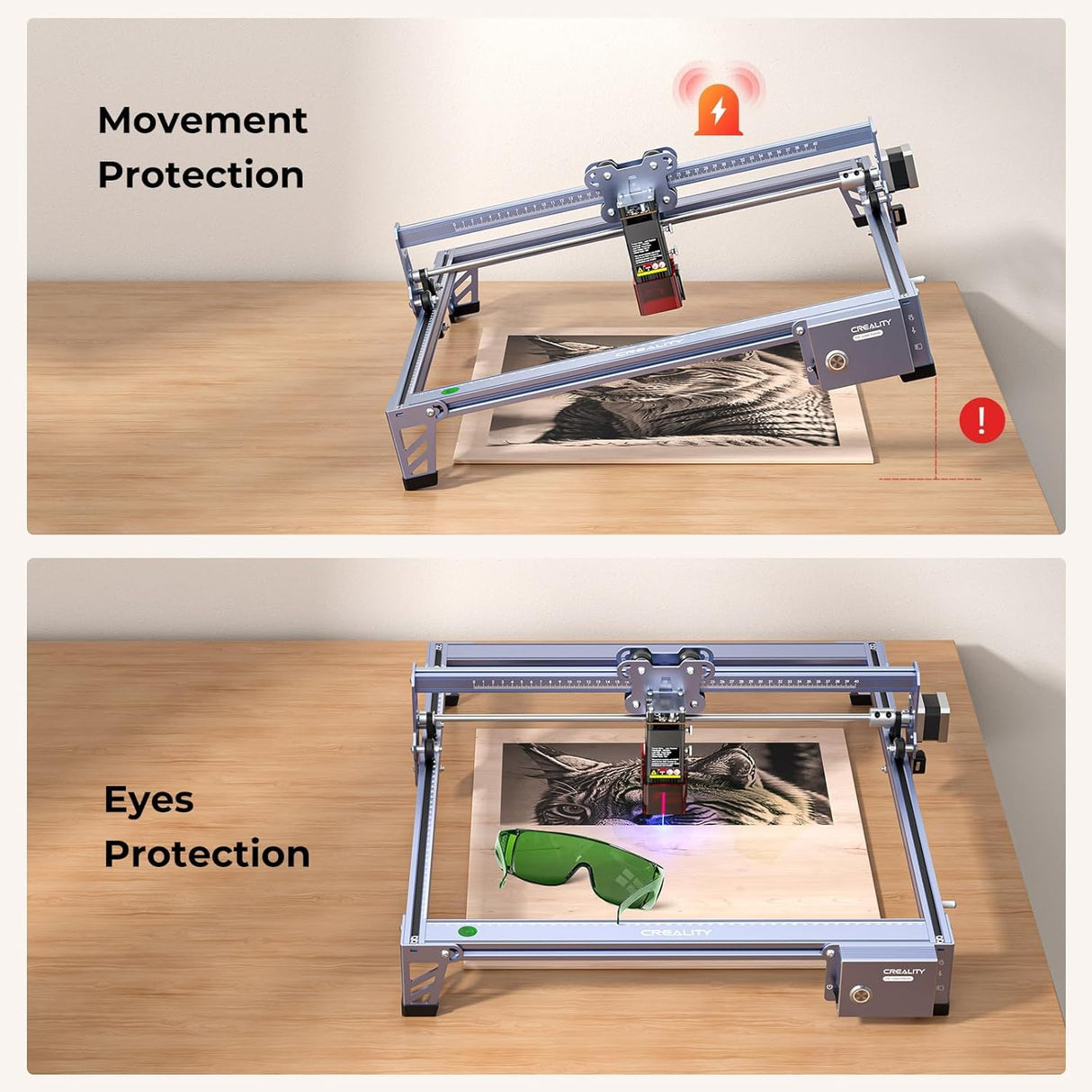 5W Laser Engraver, 72w Laser Cutter Engraving Machine for Beginners, 0.06mm Laser Spot Higher Accuracy Laser Engraving Machine for Wood Metal Leather Glass Acrylic CREALITY FALCON