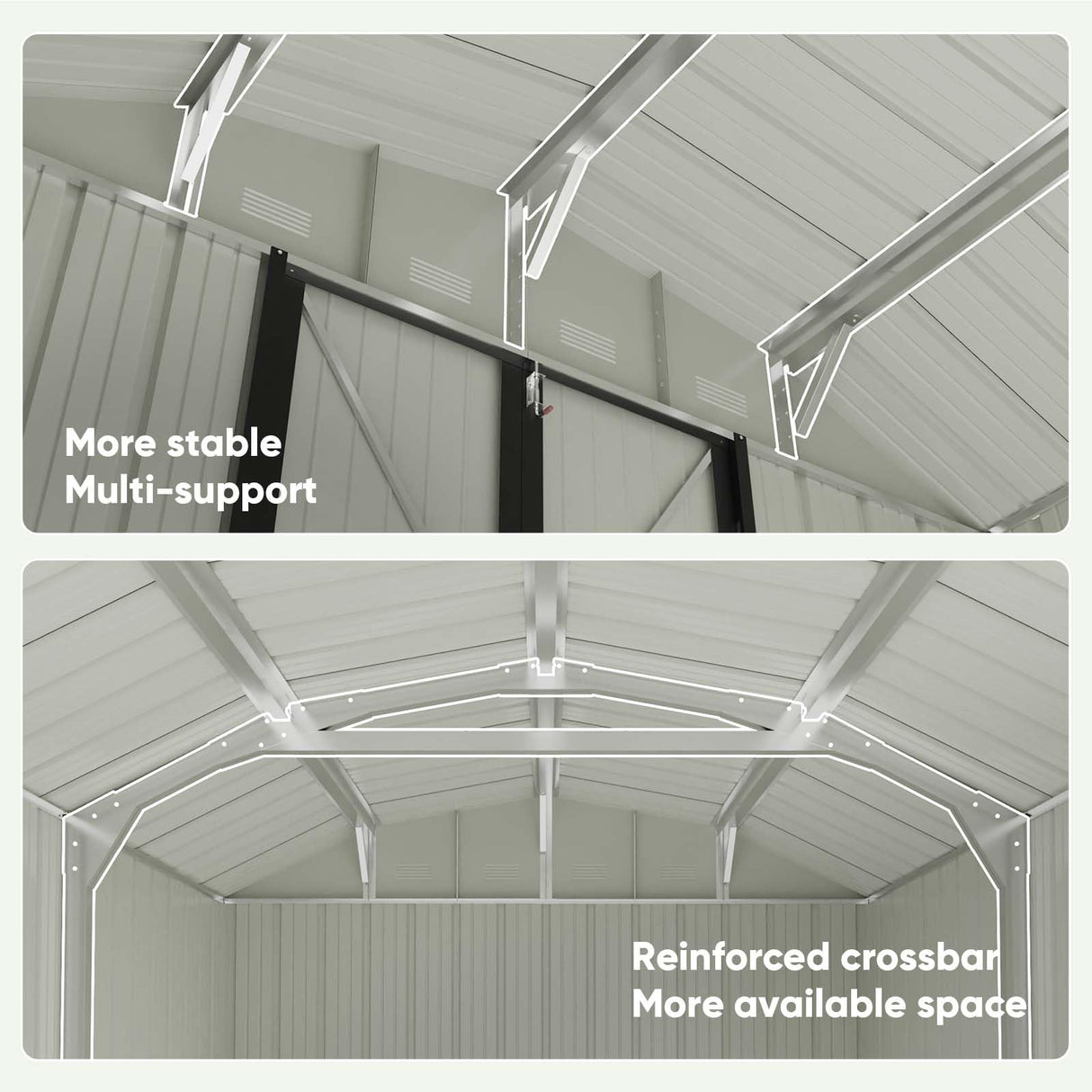 Patiowell 10 X 12 FT Barn Style Metal Storage Shed for Outdoor, Steel Yard Shed with Design of Lockable Doors, Utility and Tool Storage for Garden, Backyard, Patio, Outside Use Patiowell