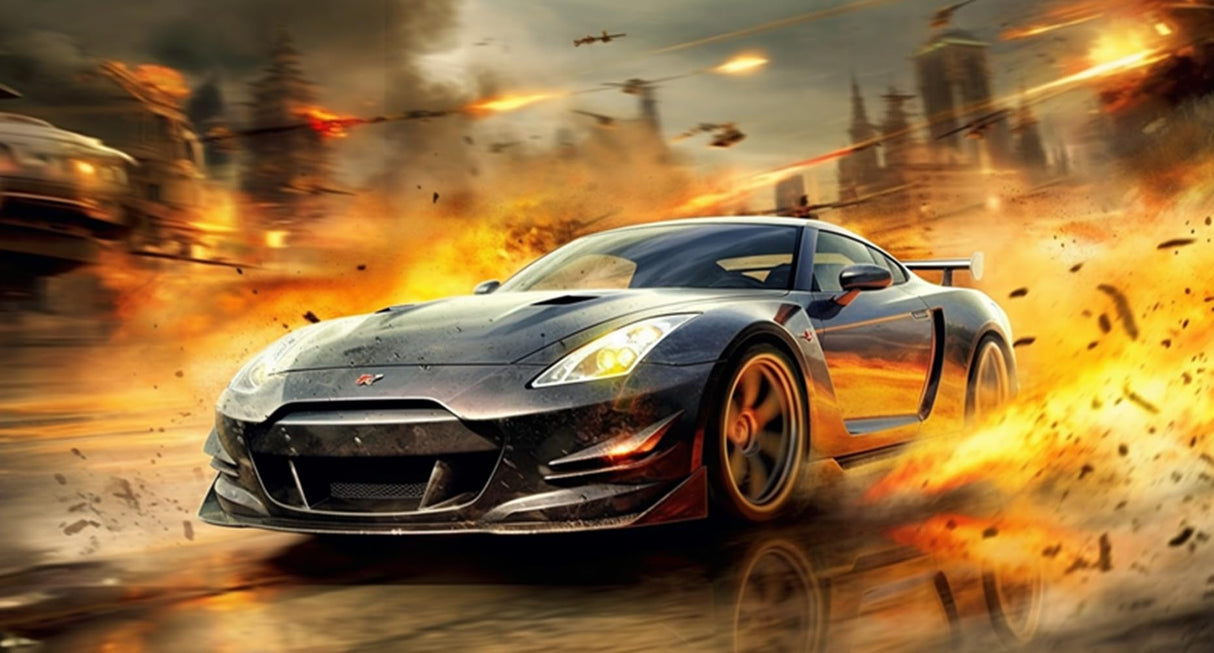 MaiYiYi Top Sports Car Crystal Diamond Embroidery Set, 5D Full Round Drill Racing Car Diamond Painting Kit, Sport Cars Diamond Painting Dots Art for Adults Beginners Wall Decor (30X40 CM) MaiYiYi