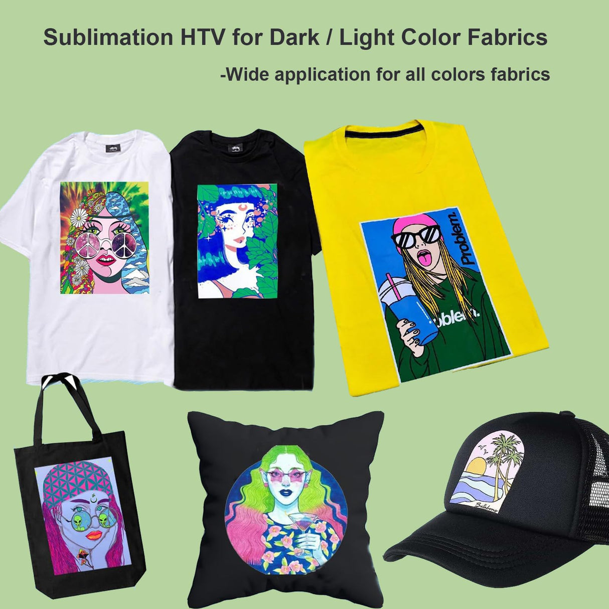 A ANGG Sublimation HTV for Dark/Light Fabric, Matte Sublimation Vinyl 12 inch X 8 ft, Sublimation Blanks for Sublimation Shirts/Bag/Hat/Pillow A ANGG
