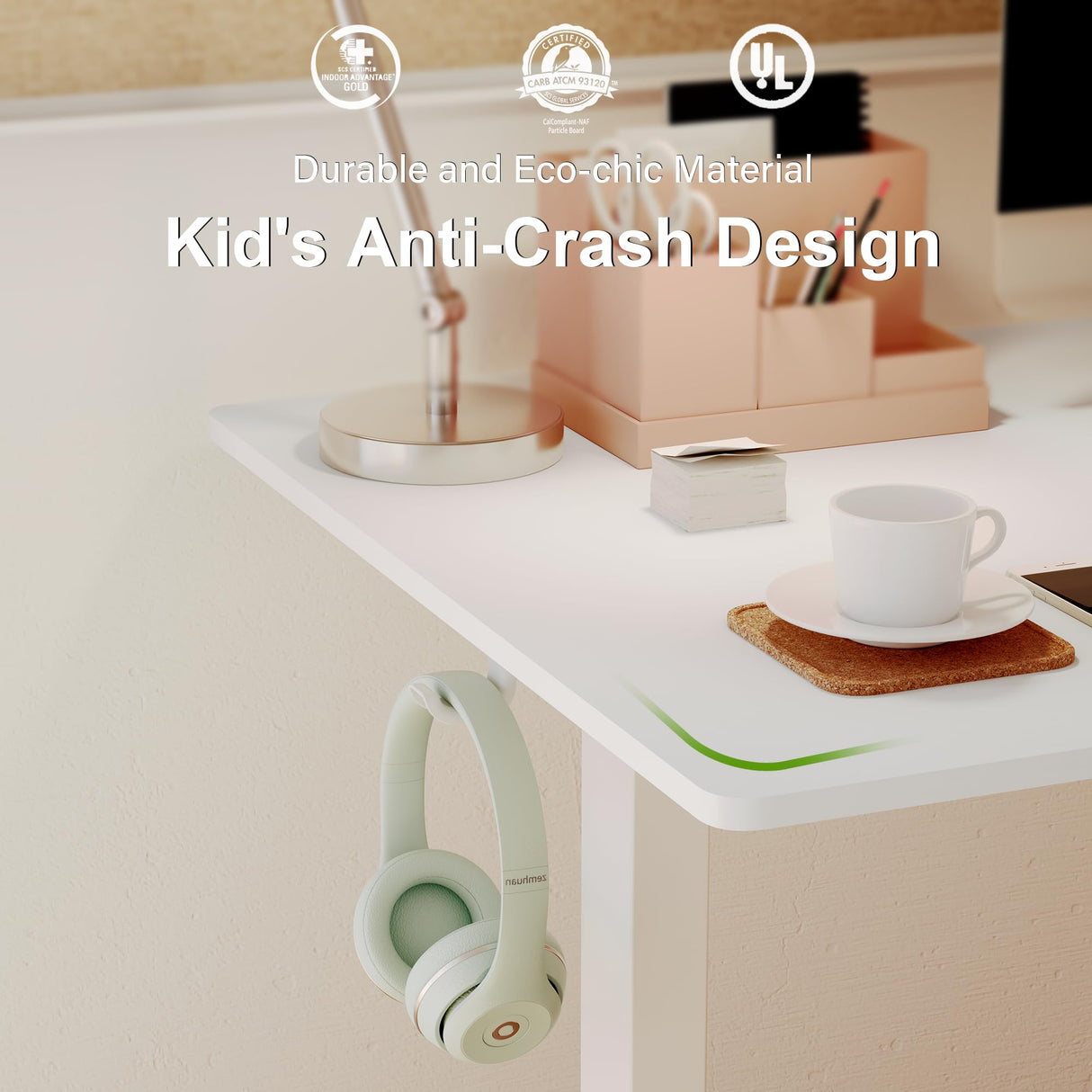 Monomi Electric Standing Desk, 63 x 28 inches Height Adjustable Desk, Ergonomic Home Office Sit Stand Up Desk with Memory Preset Controller (White Top/White Frame) Monomi