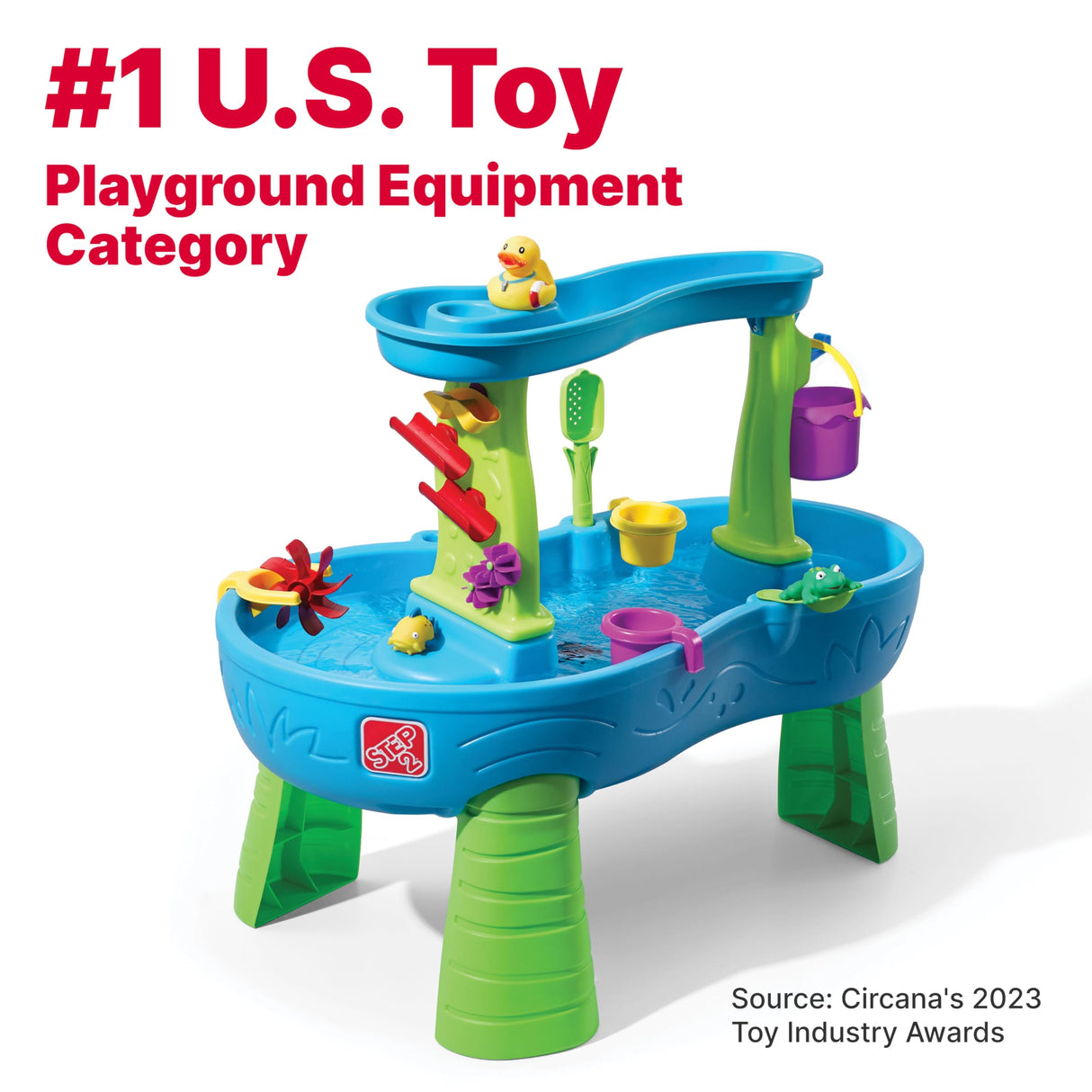 Step2 Rain Showers Splash Pond Toddler Water Table, Kids Water and Sand Activity Sensory Playset, Summer Outdoor Toys, 13 Piece Toy Accessories, For Toddles 1.5+ Years Old Step2