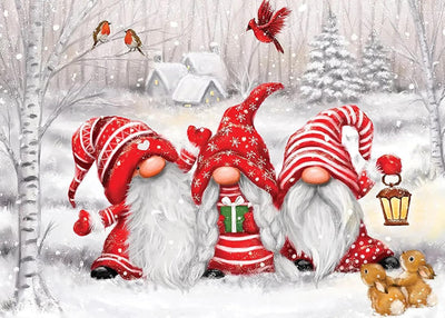 Eiazuiks Christmas Paint by Number for Adults. Christmas Paint by Numbers for Adults Beginner Drawing Paintwork with 3 Paintbrushes Paint Canvas Oil Painting G nomes 16” x 20”