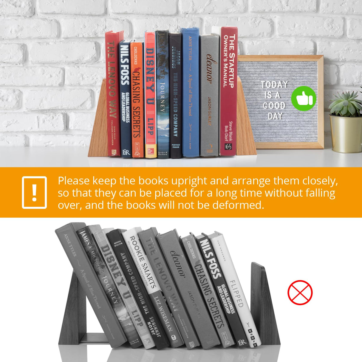 DRELIFAM Red Oak Book Ends Heavy Duty Handmade Book Ends for Shelves Decorative Bookends to Hold Heavy Books (Red Oak Small) DRELIFAM