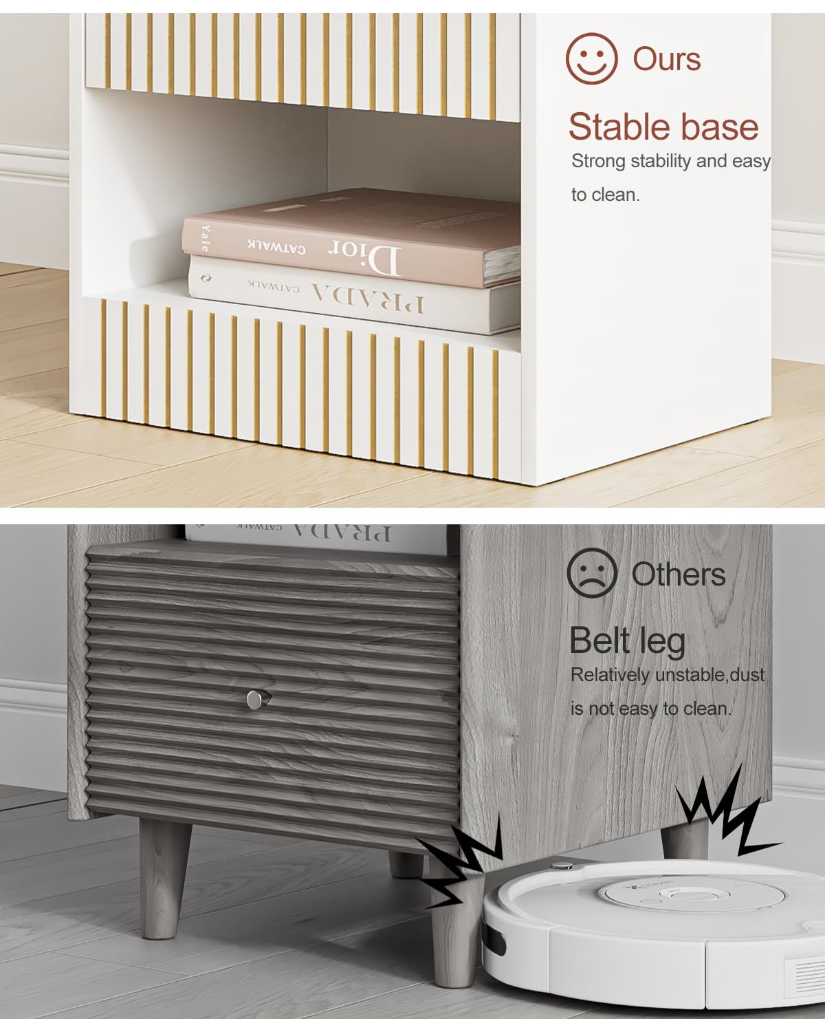 Masupu Small Night Stand Modern Bedside Table NightStand Farmhouse Boho Wooden Bedside Table with Drawer,Side End Table for Bedroom,Living Room,Office White Masupu