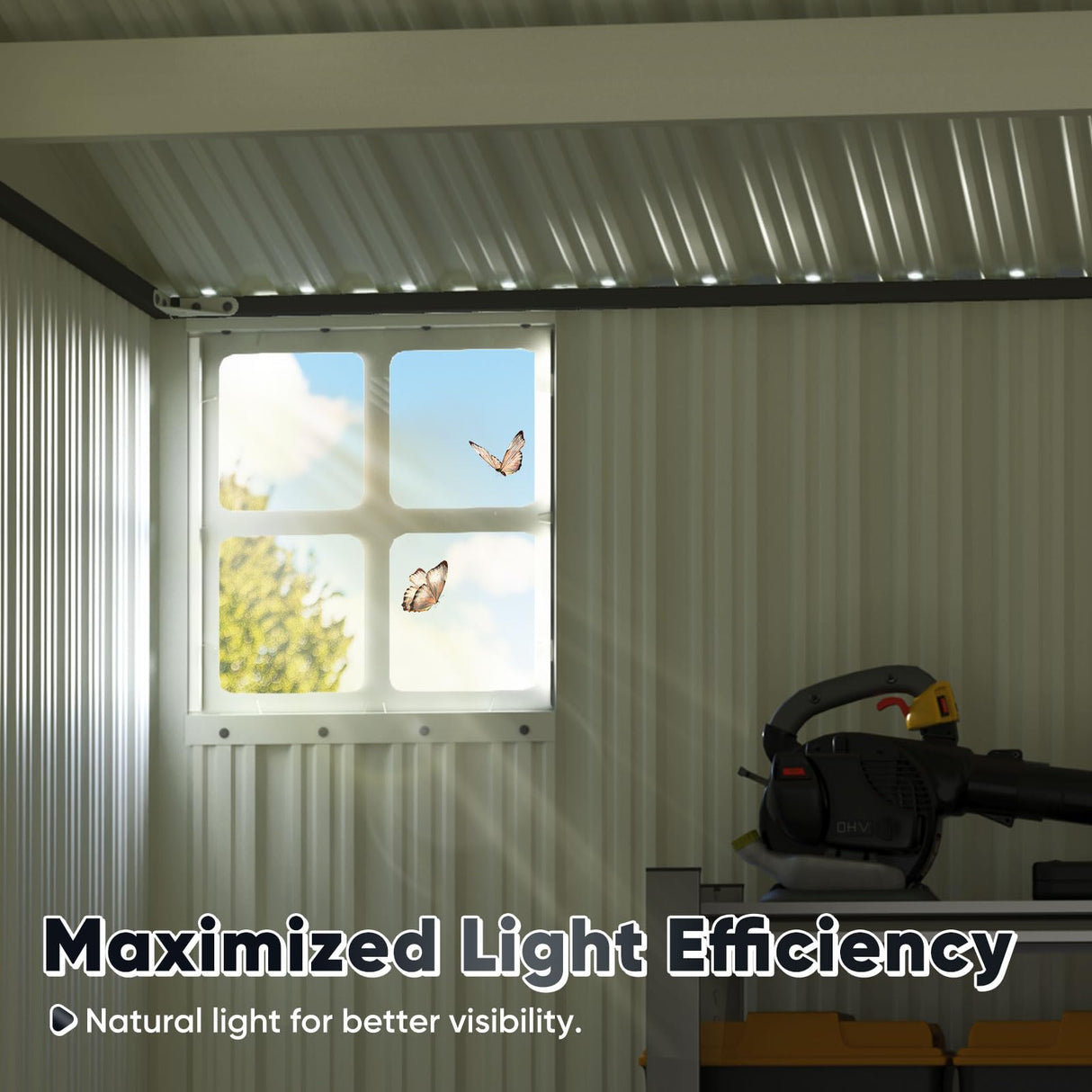 Quictent Heavy Duty 8X6 FT Outdoor Metal Storage Shed, Lockable Tool Shelter Waterproof Shed for Garden, Backyard, Lawn and Patio Scene with Combination Lock, Brown(8.2X5.8 FT Base, No Floor) Quictent