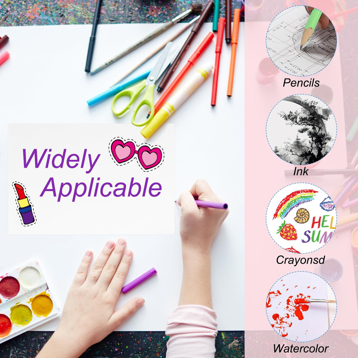 PATIKIL 50 Sets Pure Cotton Watercolor Cards 140lb/300 GSM Postcards with Envelopes for Art Painting Creative Thank Notes, 4x6 Inch PATIKIL