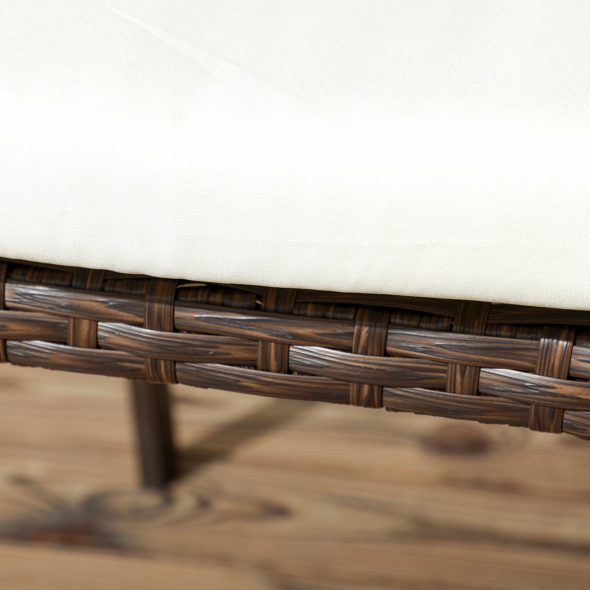 Outsunny 2 Piece PE Rattan Outdoor Dining Chairs with Cushion, Patio Wicker Dining Chair Set with Backrest, Armrests for Patio, Deck, Garden, Cream White Outsunny