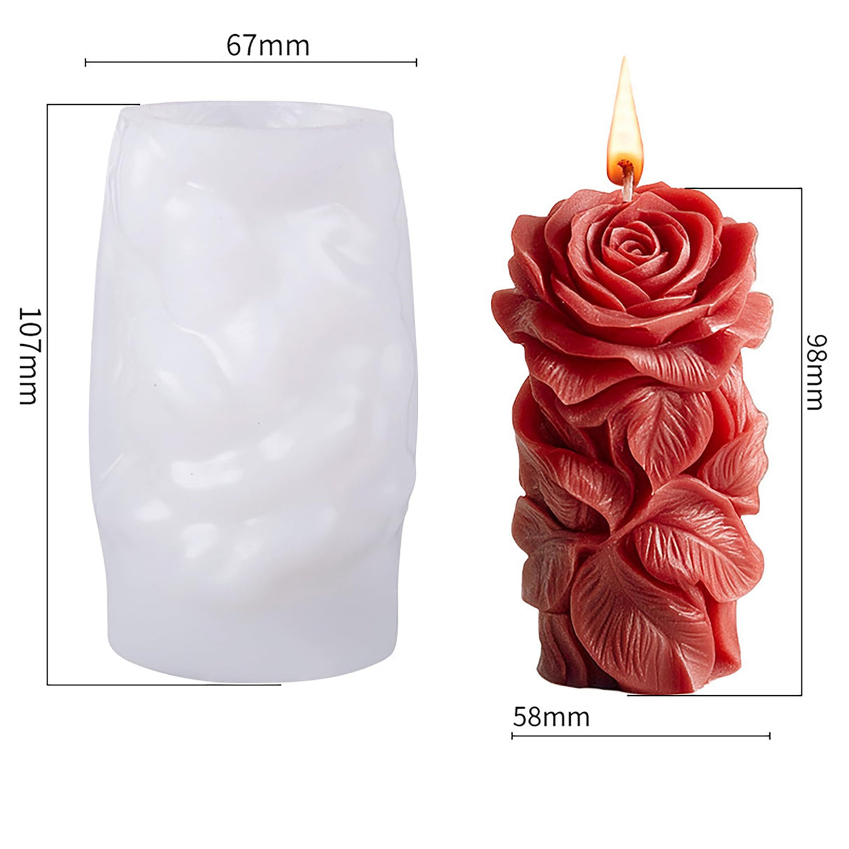 Succulent Flower Silicone Wave Spiral Candle Mold - Silicone Resin Casting Molds for Candle & Resin & Soap Craft Supplies EVERELAM