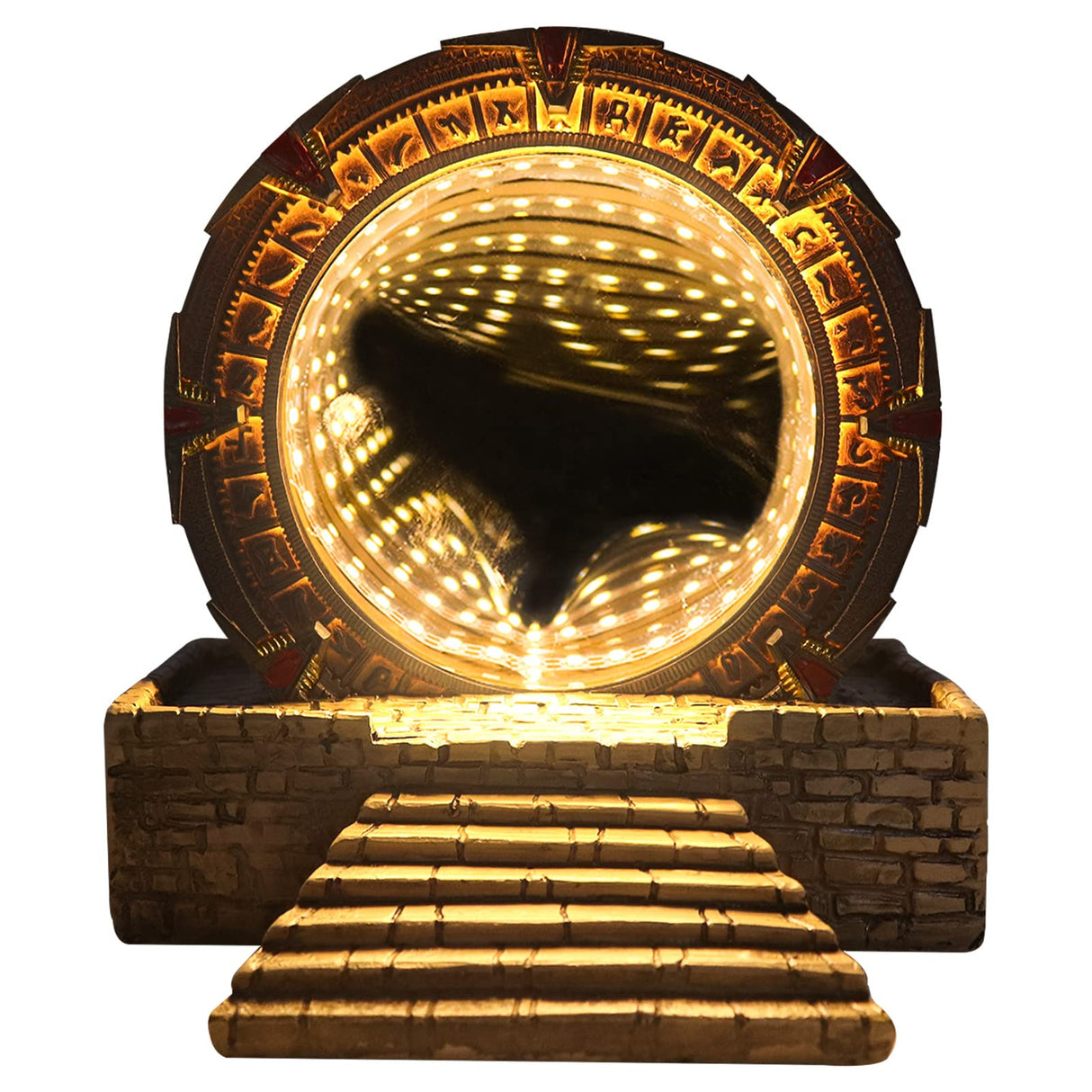 Starlight-gate Ring Mirror Time Tunnel Infinity Mirror Modelling 3D Night Light LED Table Lamp Collectable Gift Gaming Sculpture Home Decor (Led Light) brableewear