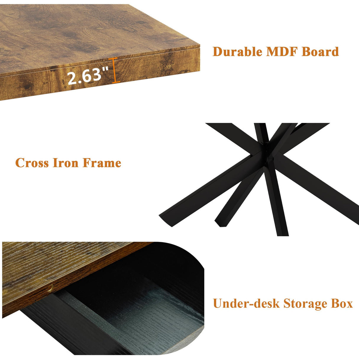 55" -70" Extendable Dining Room Table for 4 6 People,Modern Rustic Kitchen Expanding Table,Wooden Long Large Expandable Dining Room Transformer Table Conference Table for Kitchens,Walnut Ufurpie