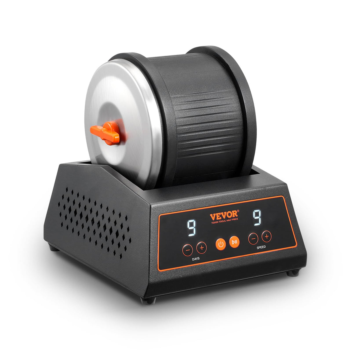 VEVOR Rock Tumbler Machine, 4 lbs Rock Polishing Machine, 9 Speed Settings 9-Day Polishing Timer Stone Tumbler, Direct Drive Motor Rock Polisher, Cold-rolled Steel Body, Rock Polisher for Adults Kids VEVOR