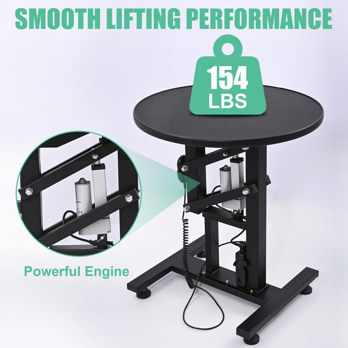 CIRONBOW 24" Electric Rotating Dog Grooming Table, Fast Lift Heavy Duty Dog Grooming Table Swivel 360° for Small Dogs with Anti Skid Tabletop, Grooming Set, Remote,Tool Organizer and Arms, Black CIRONBOW