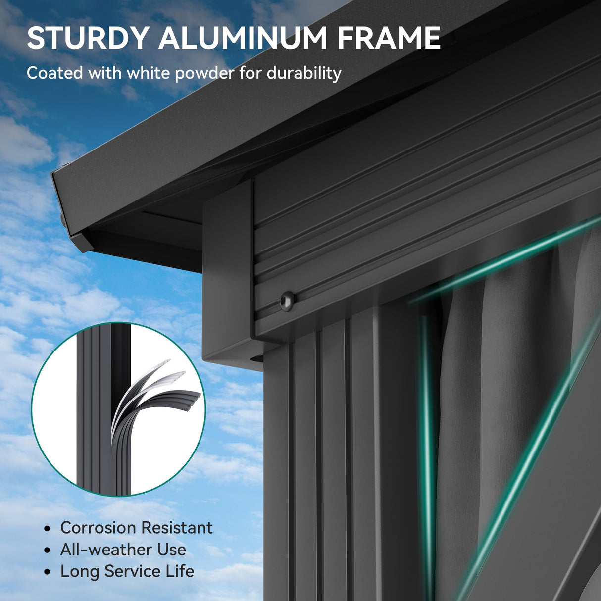 YITAHOME 10x10ft Hardtop Gazebo Heavy Duty Double Roof with Nettings and Curtains Galvanized Steel Outdoor Combined of Vertical Stripes Roof for Patio, Backyard, Deck, Lawns, Gray YITAHOME