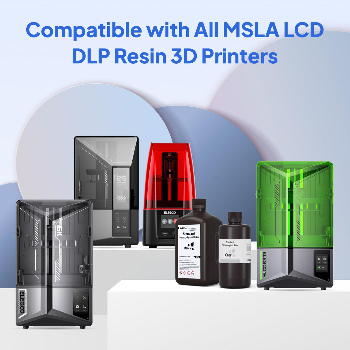 ELEGOO Standard 3D Printer Resin 1kg Clear Green, Rapid Precise Printing Resin 405nm LCD UV-Curing for LCD 3D Printer ELEGOO