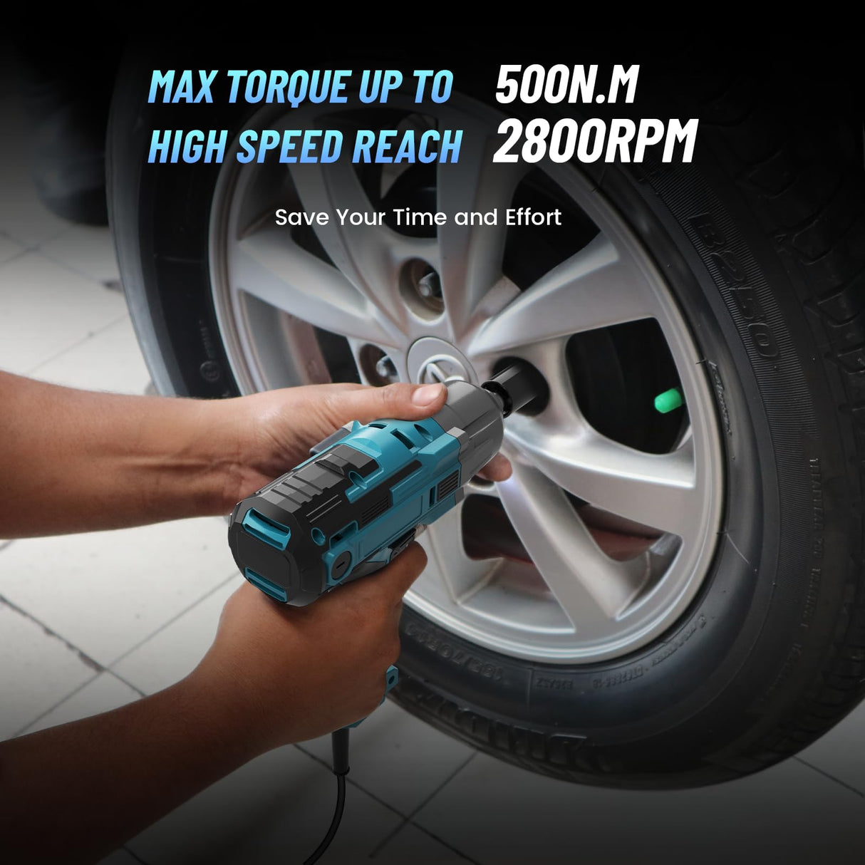 Seesii Electric Impact Wrench Corded, 368Ft-lbs(500N.m) Torque 1/2 inch Impact Gun with 8Amp Cord, 4 Sockets for Car Tire and Home DIY, AC500 Seesii